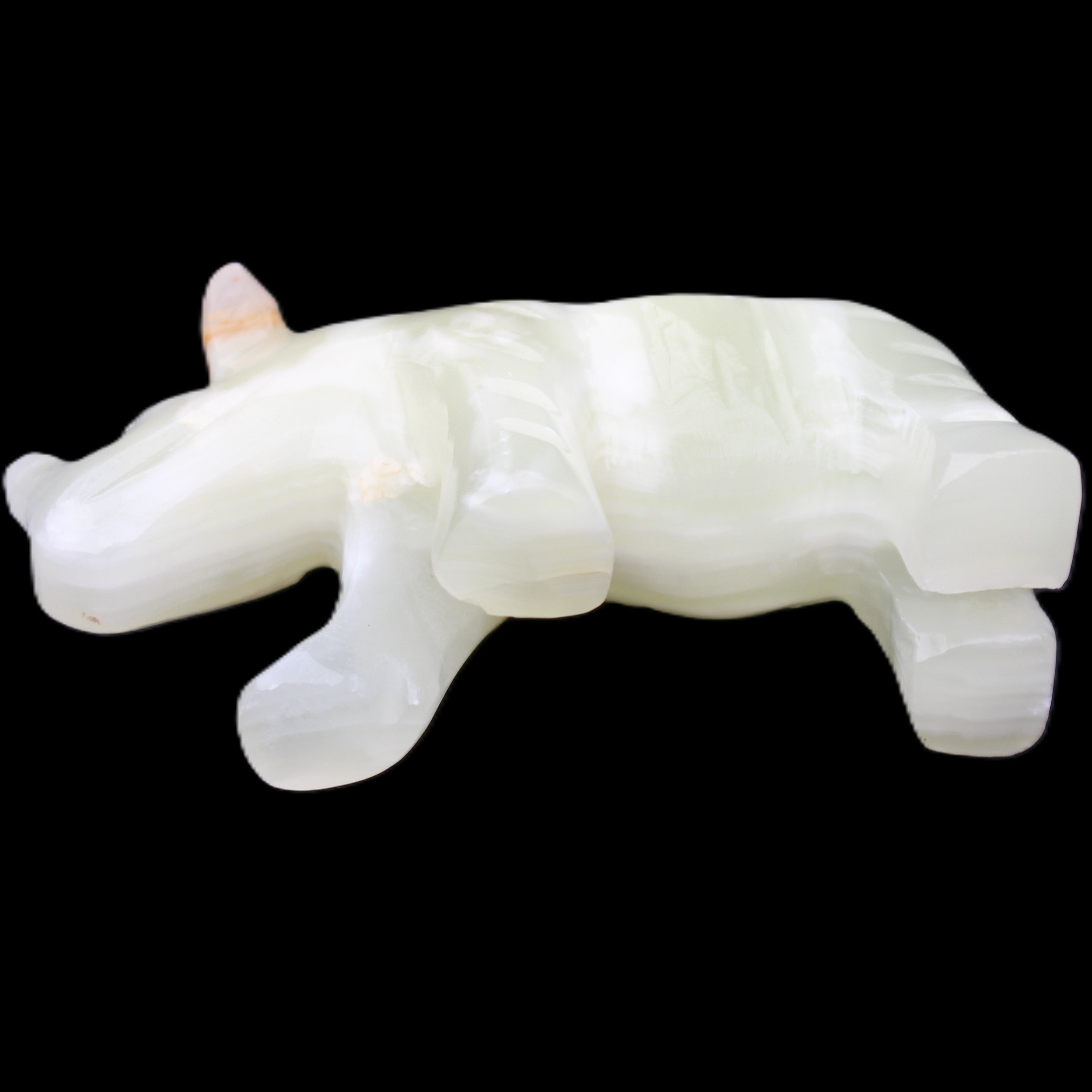 Afghan Jade hand-carved Rhino 100*30*57mm 208g in sunlight - Rocks and Things Store