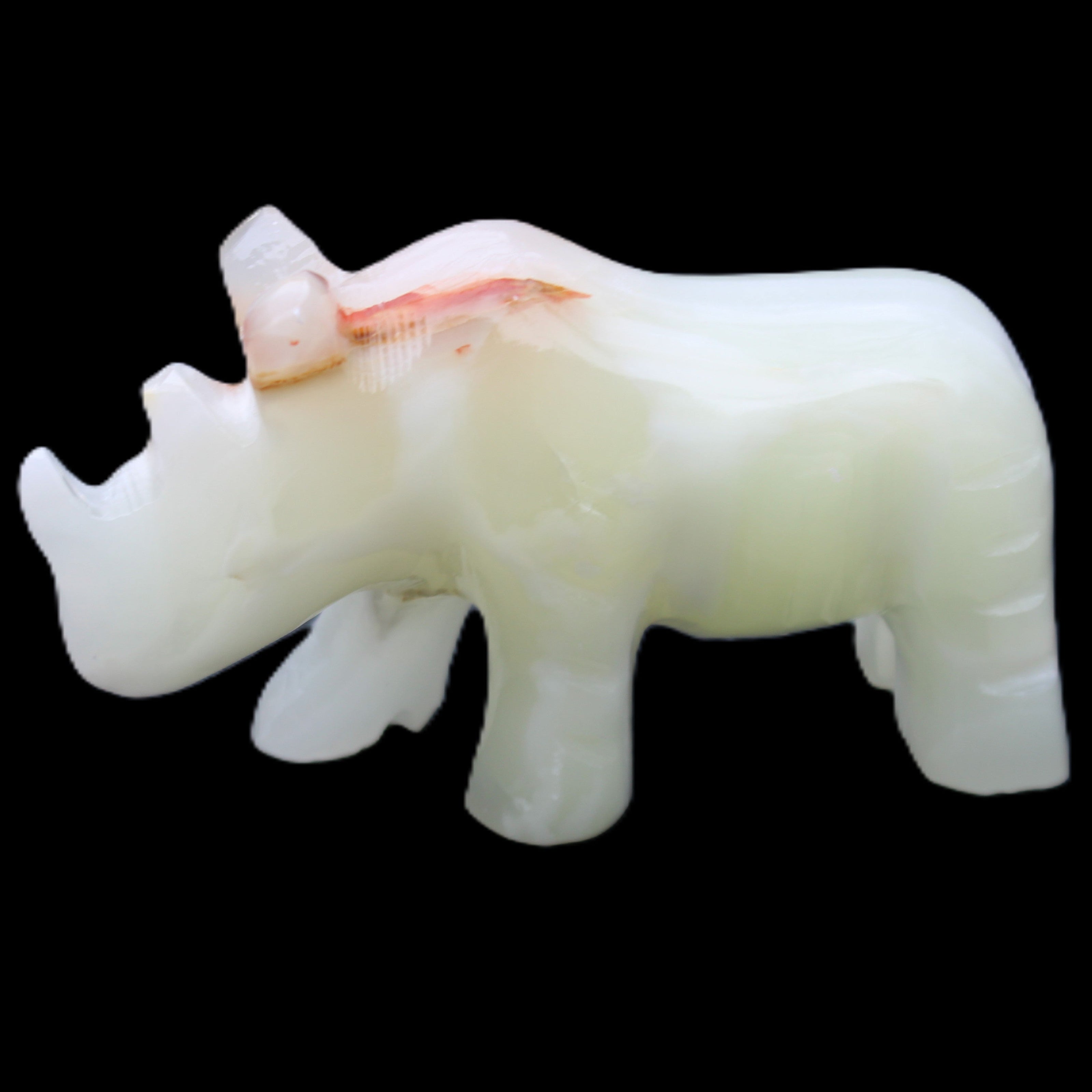 Afghan Jade hand-carved Rhino 100*30*57mm 208g in sunlight - Rocks and Things Store