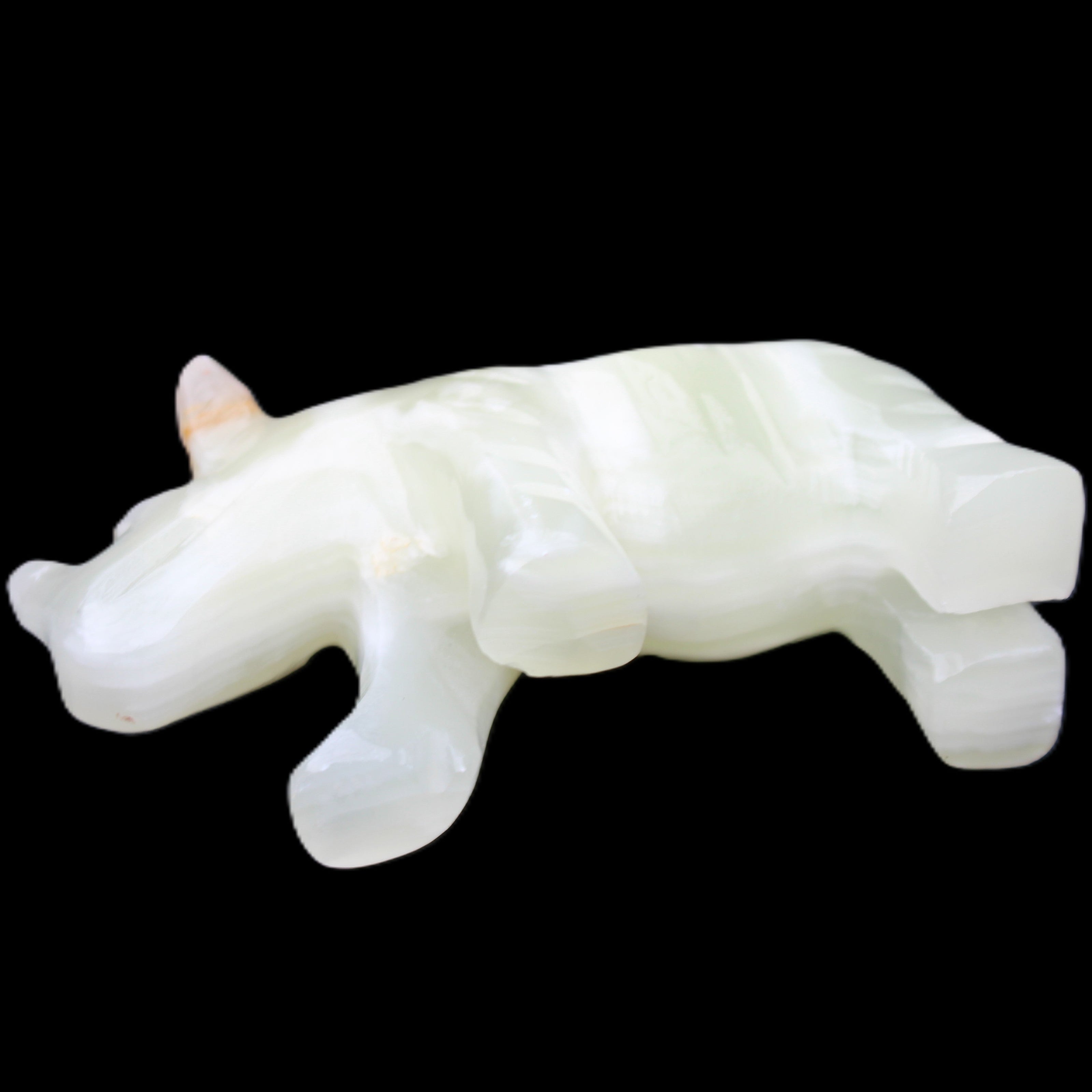 Afghan Jade hand-carved Rhino 100*30*57mm 208g in sunlight - Rocks and Things Store