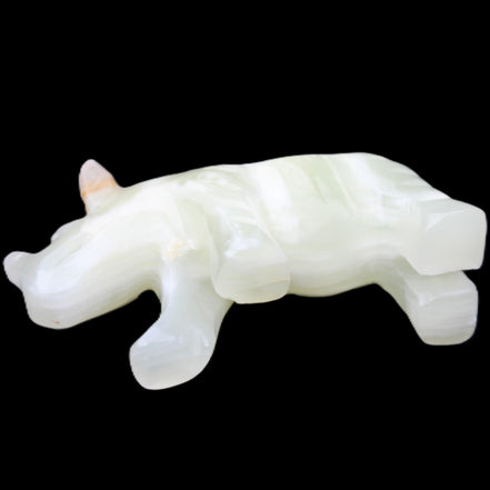Afghan Jade hand-carved Rhino 100*30*57mm 208g in sunlight - Rocks and Things Store