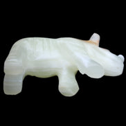 Afghan Jade hand-carved Rhino 100*30*57mm 208g in sunlight - Rocks and Things Store
