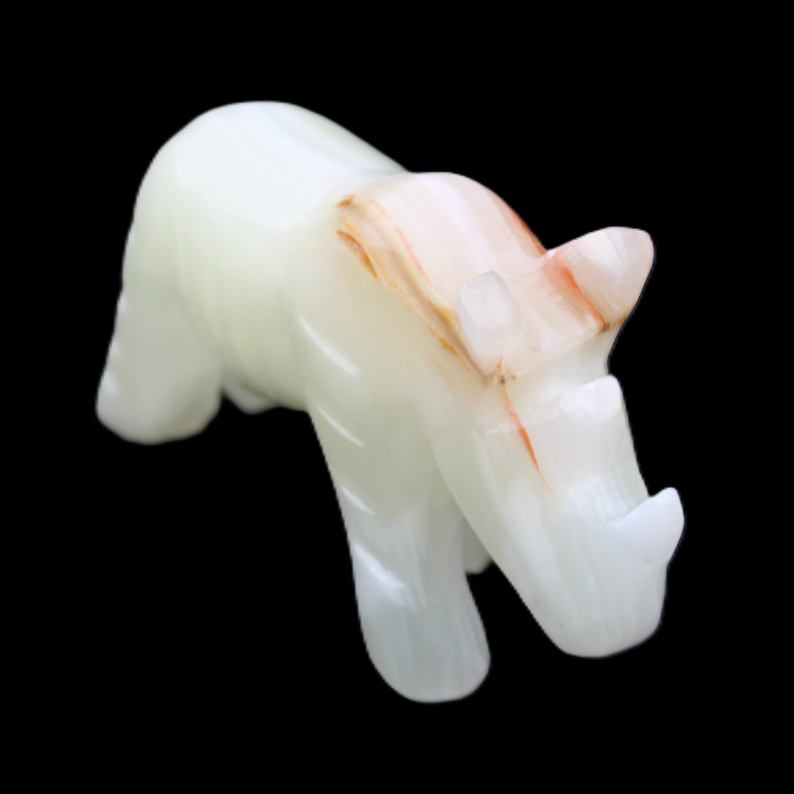 Afghan Jade hand-carved Rhino 100*30*57mm 208g in sunlight - Rocks and Things Store