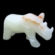 Afghan Jade hand-carved Rhino 100*30*57mm 208g in sunlight - Rocks and Things Store