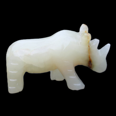 Afghan Jade hand-carved Rhino 100*30*57mm 220g in sunlight - Rocks and Things Store