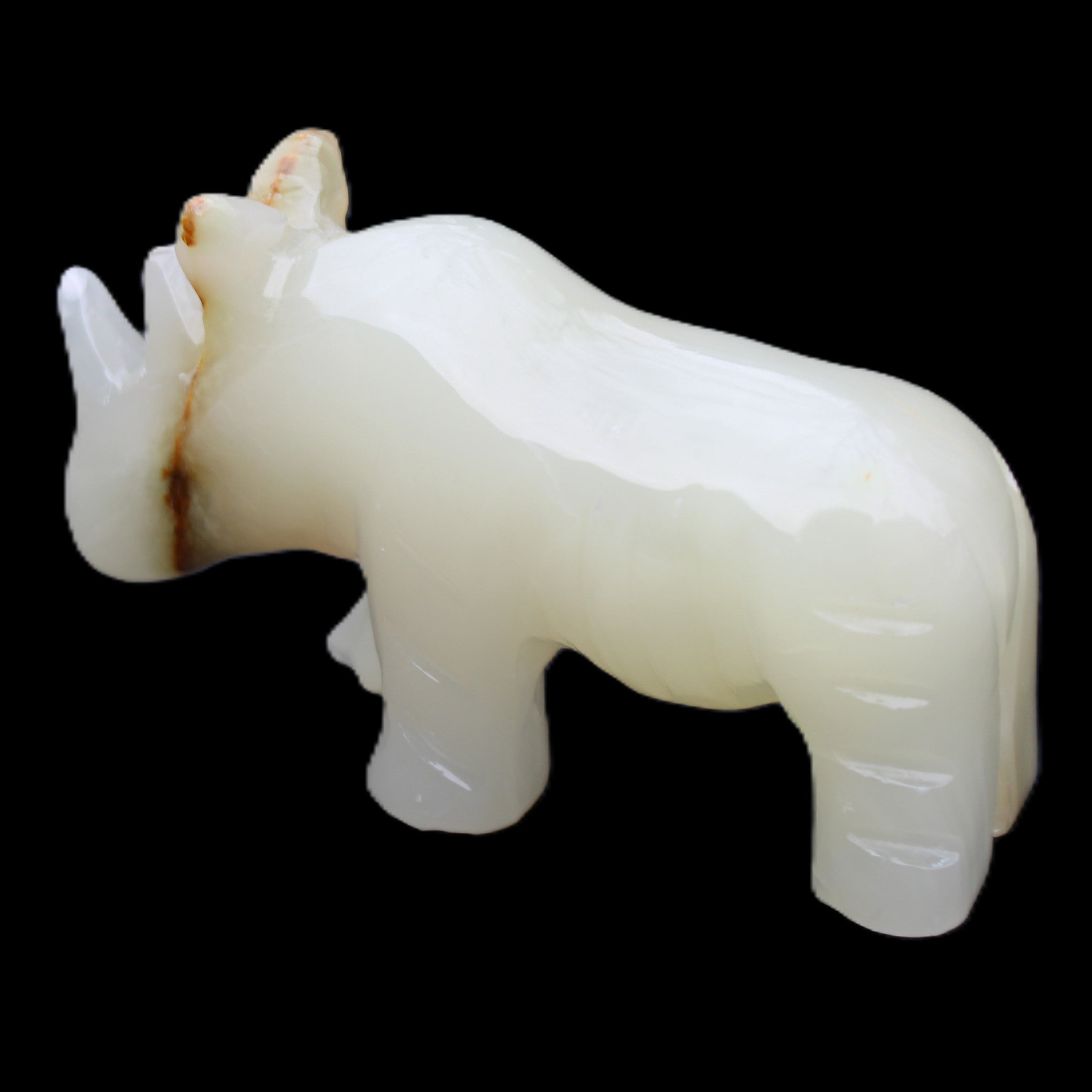 Afghan Jade hand-carved Rhino 100*30*57mm 220g in sunlight - Rocks and Things Store