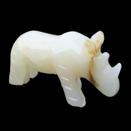 Afghan Jade hand-carved Rhino 100*30*57mm 220g in sunlight - Rocks and Things Store