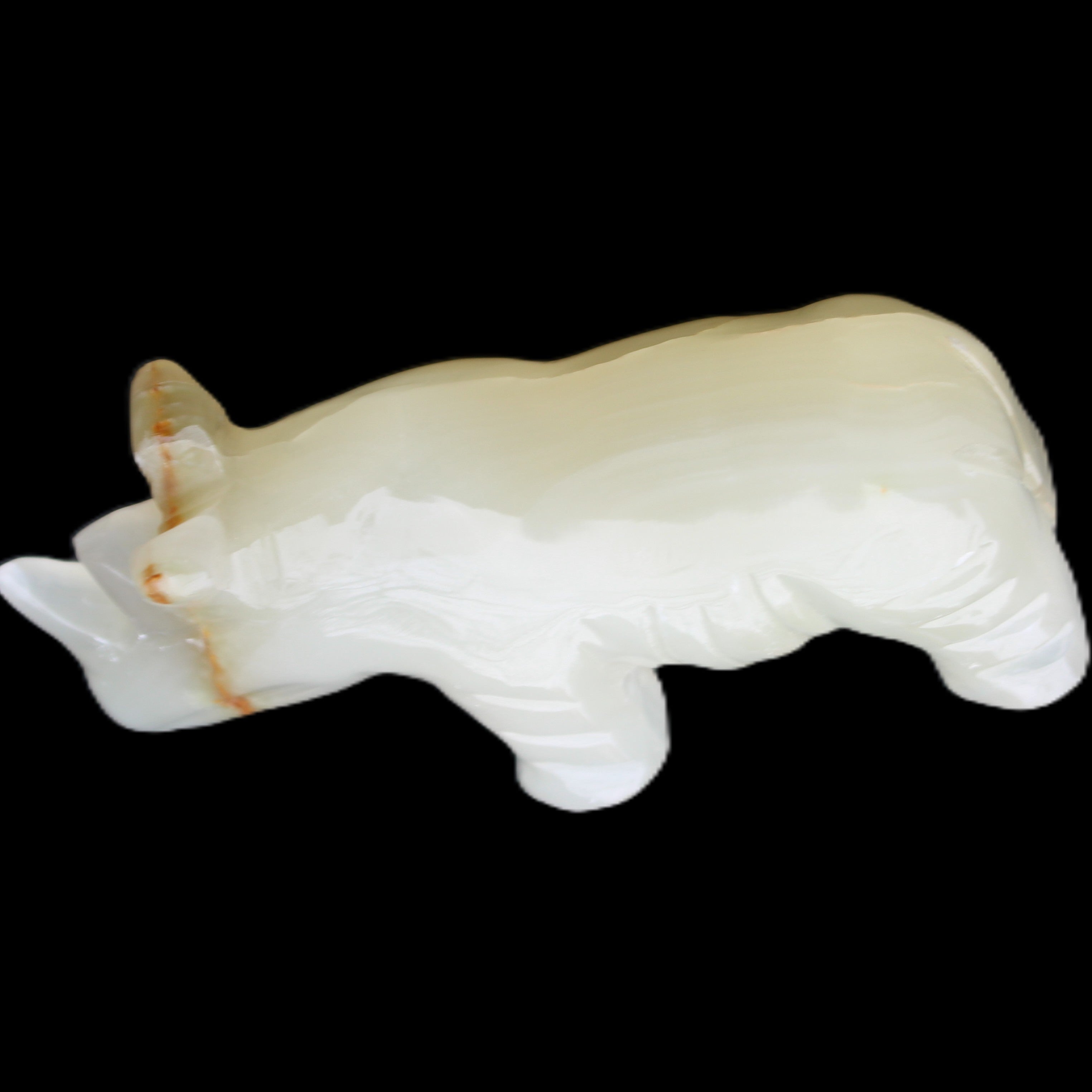 Afghan Jade hand-carved Rhino 100*30*57mm 220g in sunlight - Rocks and Things Store