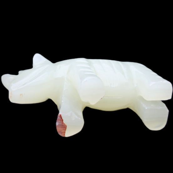 Afghan Jade hand-carved Rhino 100*30*57mm 216g in sunlight - Rocks and Things Store