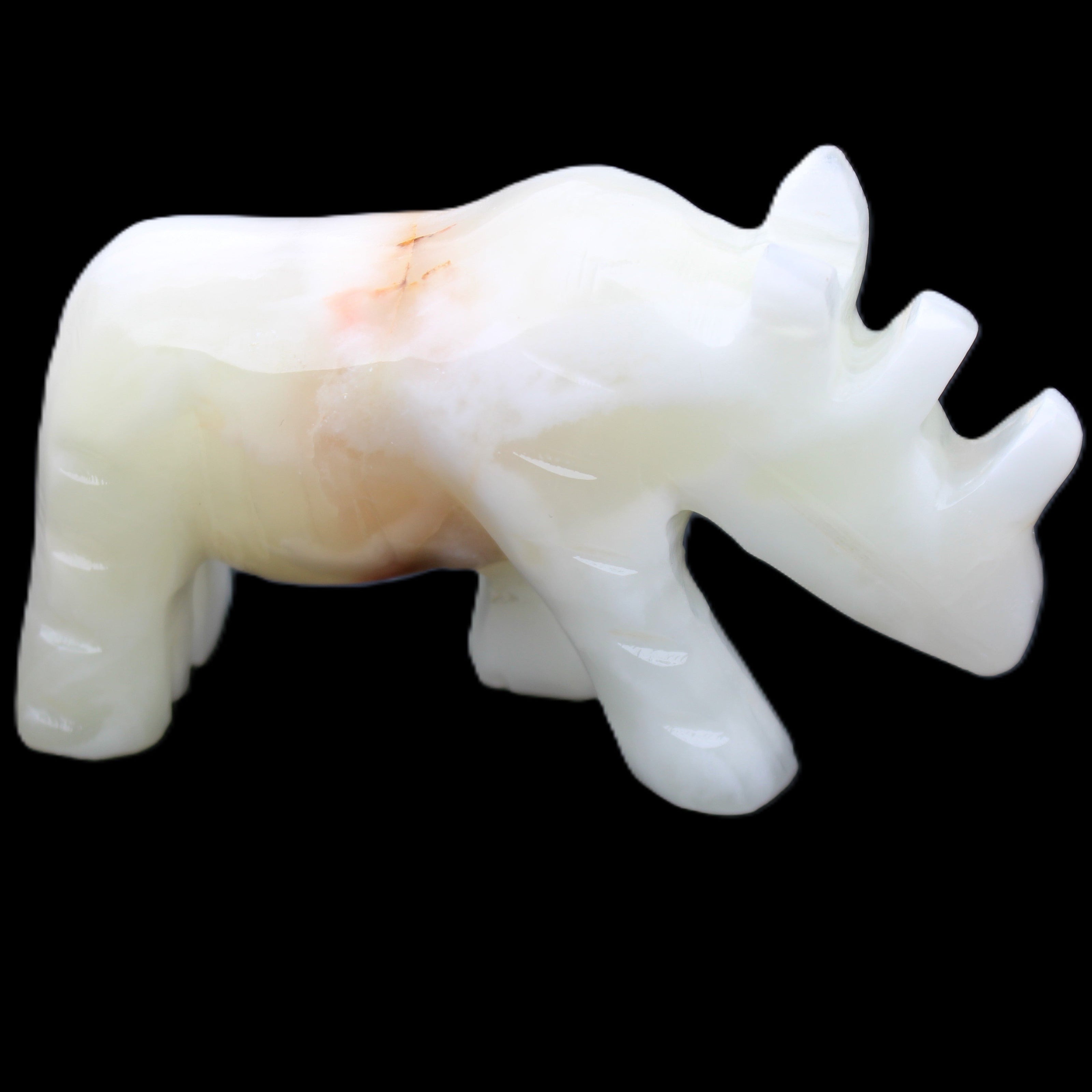Afghan Jade hand-carved Rhino 100*29*59mm 232g in sunlight - Rocks and Things Store