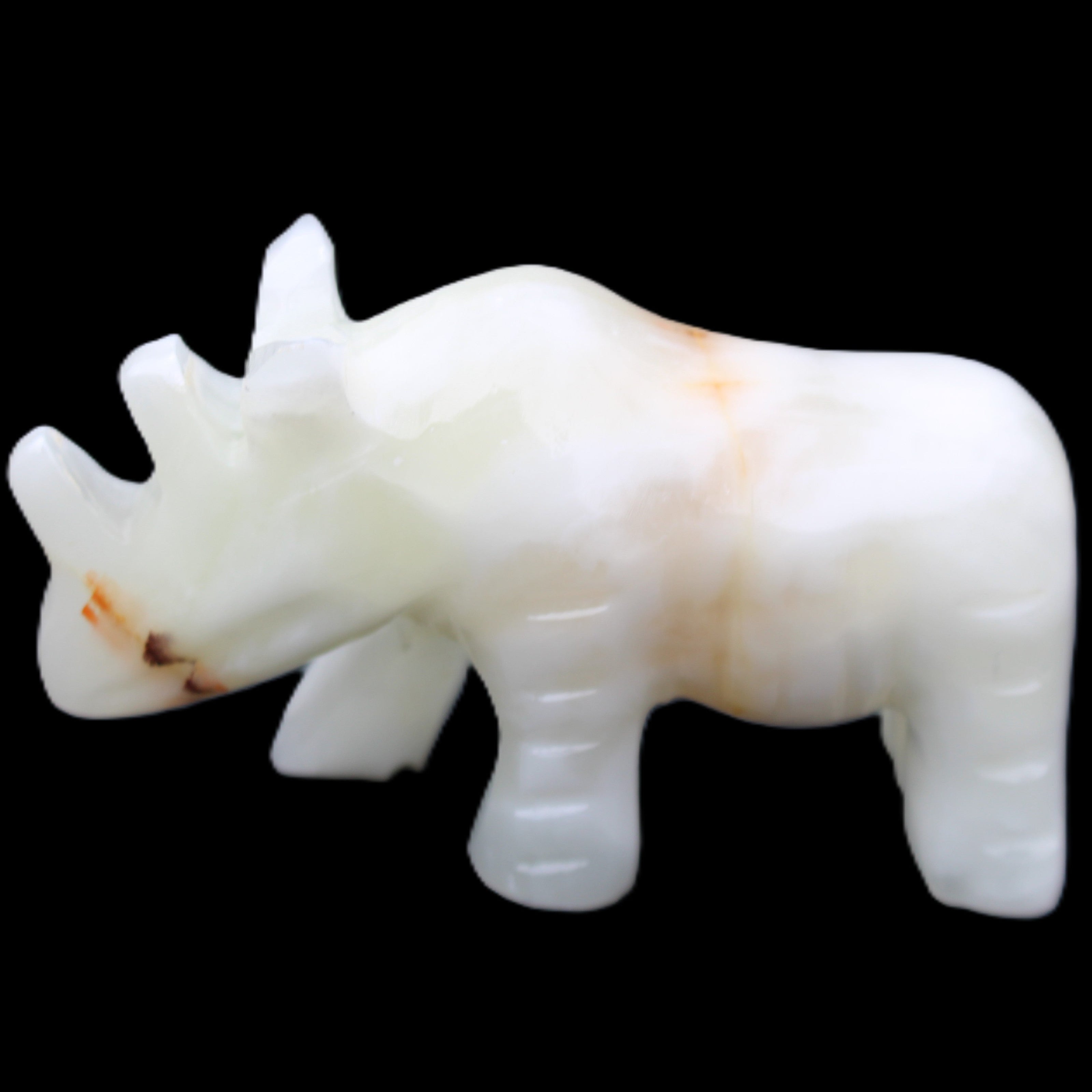 Afghan Jade hand-carved Rhino 100*29*59mm 232g in sunlight - Rocks and Things Store