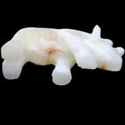 Afghan Jade hand-carved Rhino 100*29*59mm 232g in sunlight - Rocks and Things Store