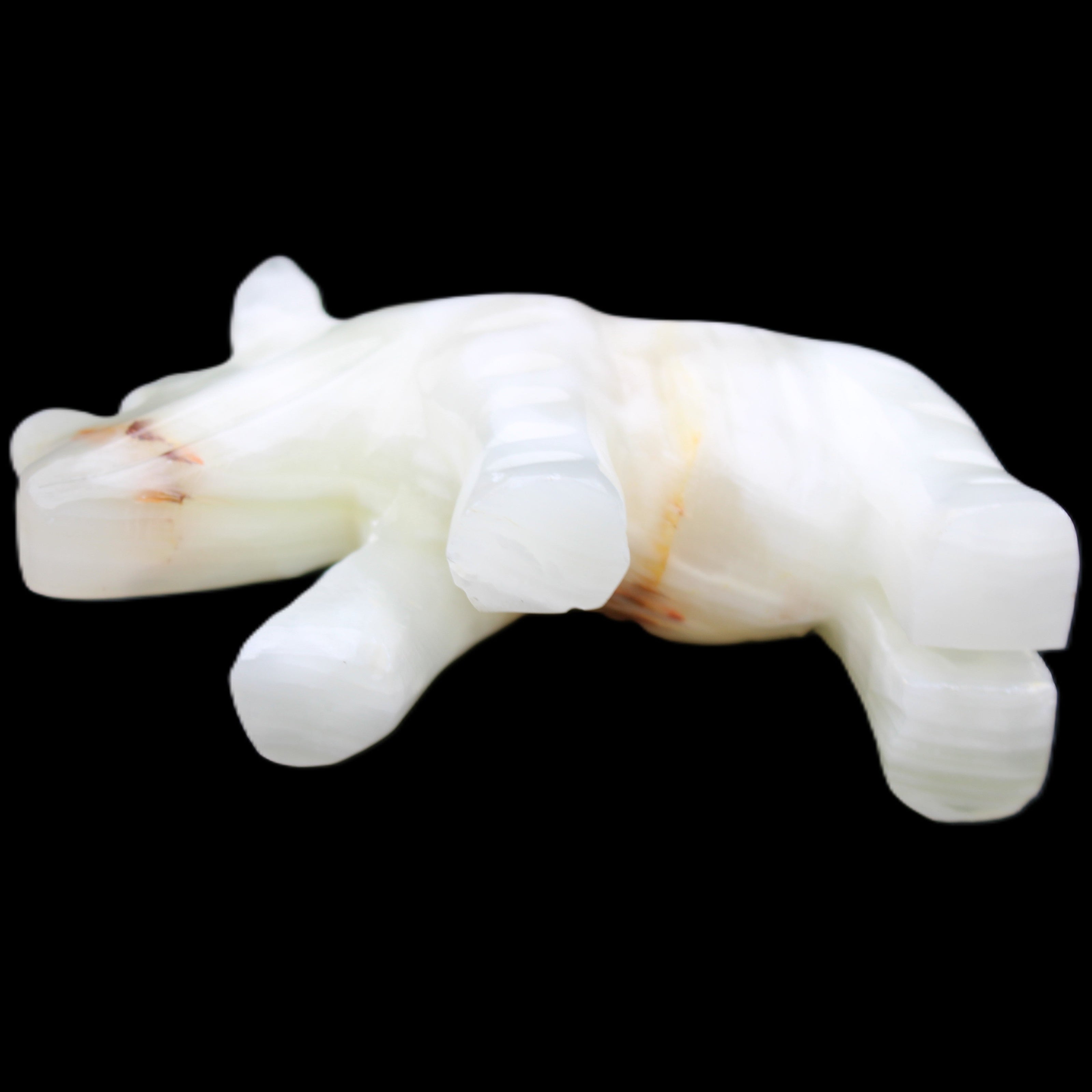 Afghan Jade hand-carved Rhino 100*29*59mm 232g in sunlight - Rocks and Things Store