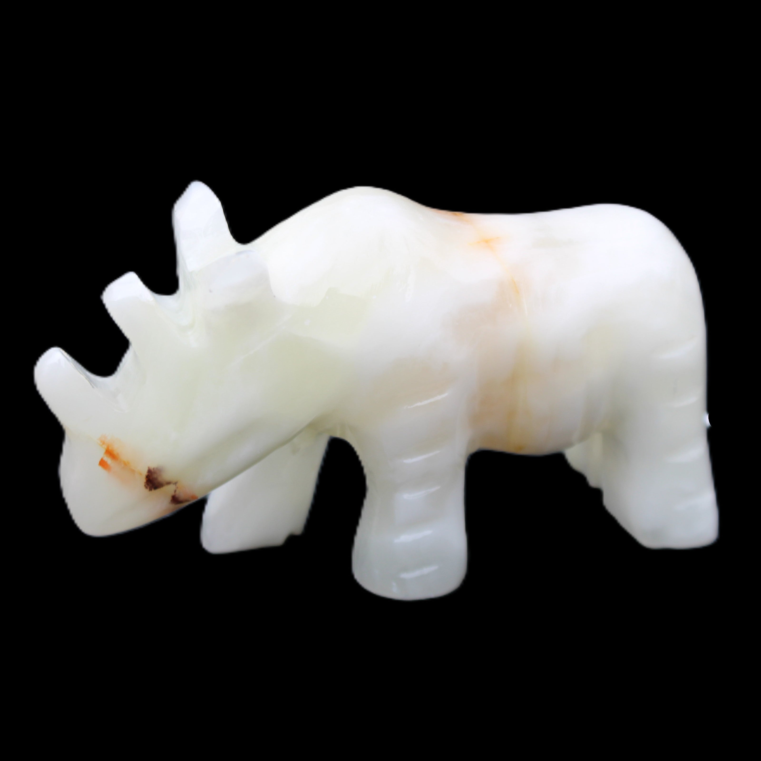 Afghan Jade hand-carved Rhino 100*29*59mm 232g in sunlight - Rocks and Things Store