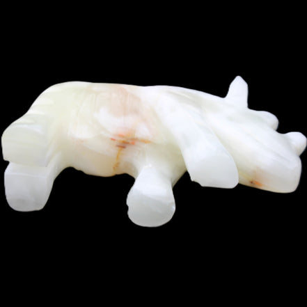 Afghan Jade hand-carved Rhino 100*29*59mm 232g in sunlight - Rocks and Things Store