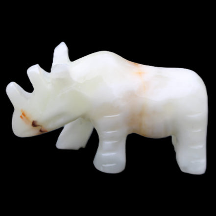 Afghan Jade hand-carved Rhino 100*29*59mm 232g in sunlight - Rocks and Things Store
