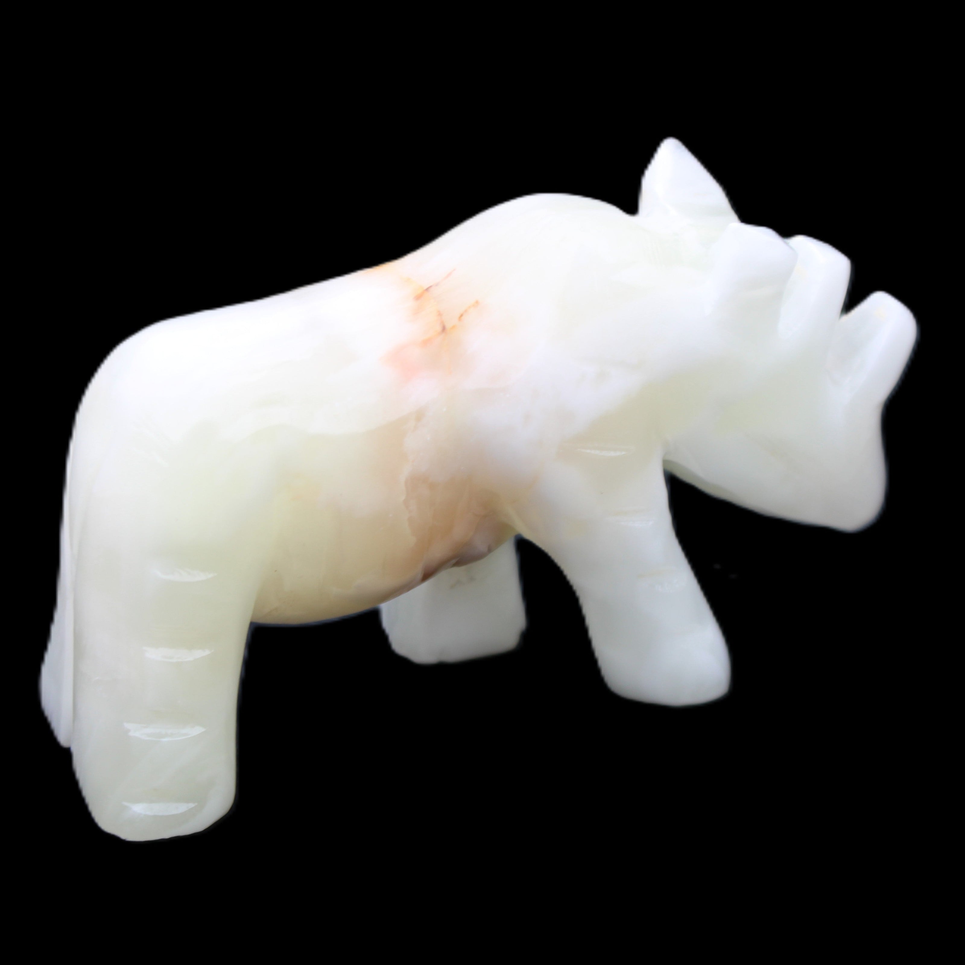 Afghan Jade hand-carved Rhino 100*29*59mm 232g in sunlight - Rocks and Things Store