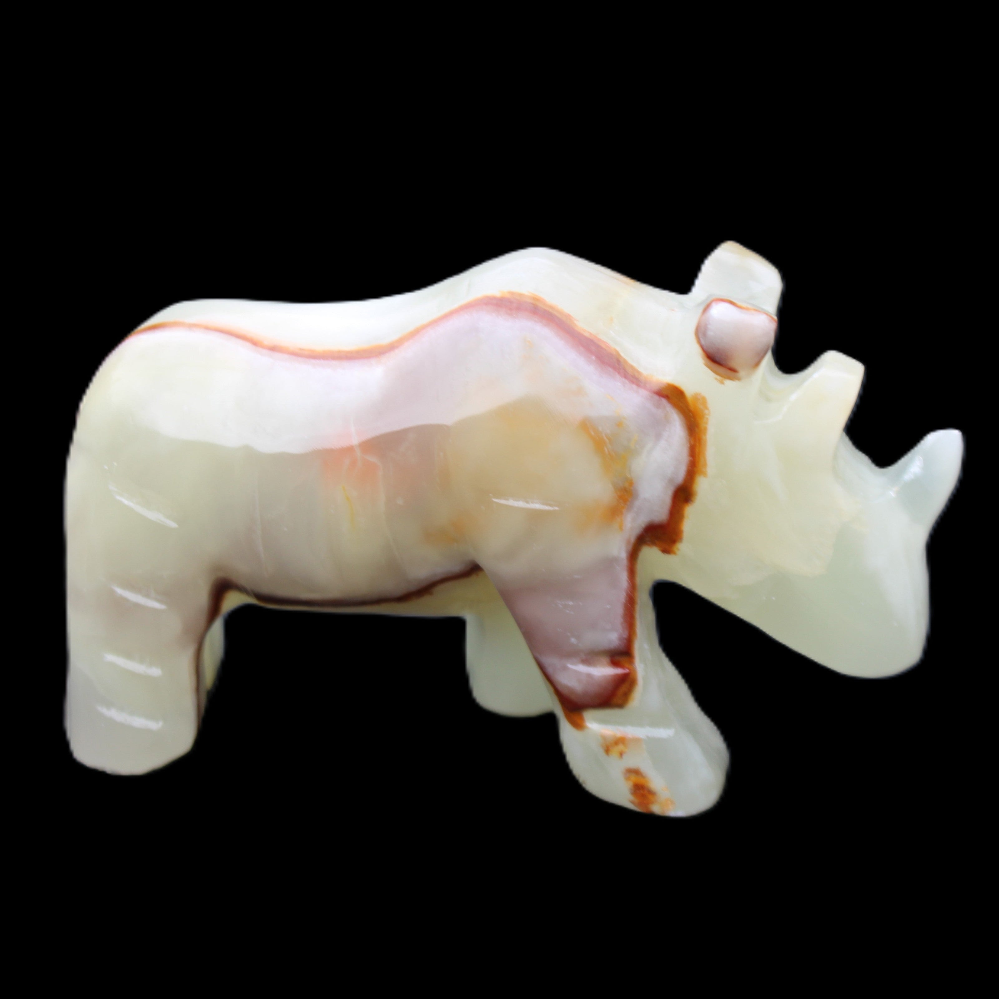 Afghan Jade hand-carved Rhino 98*29*58mm 246g in sunlight - Rocks and Things Store