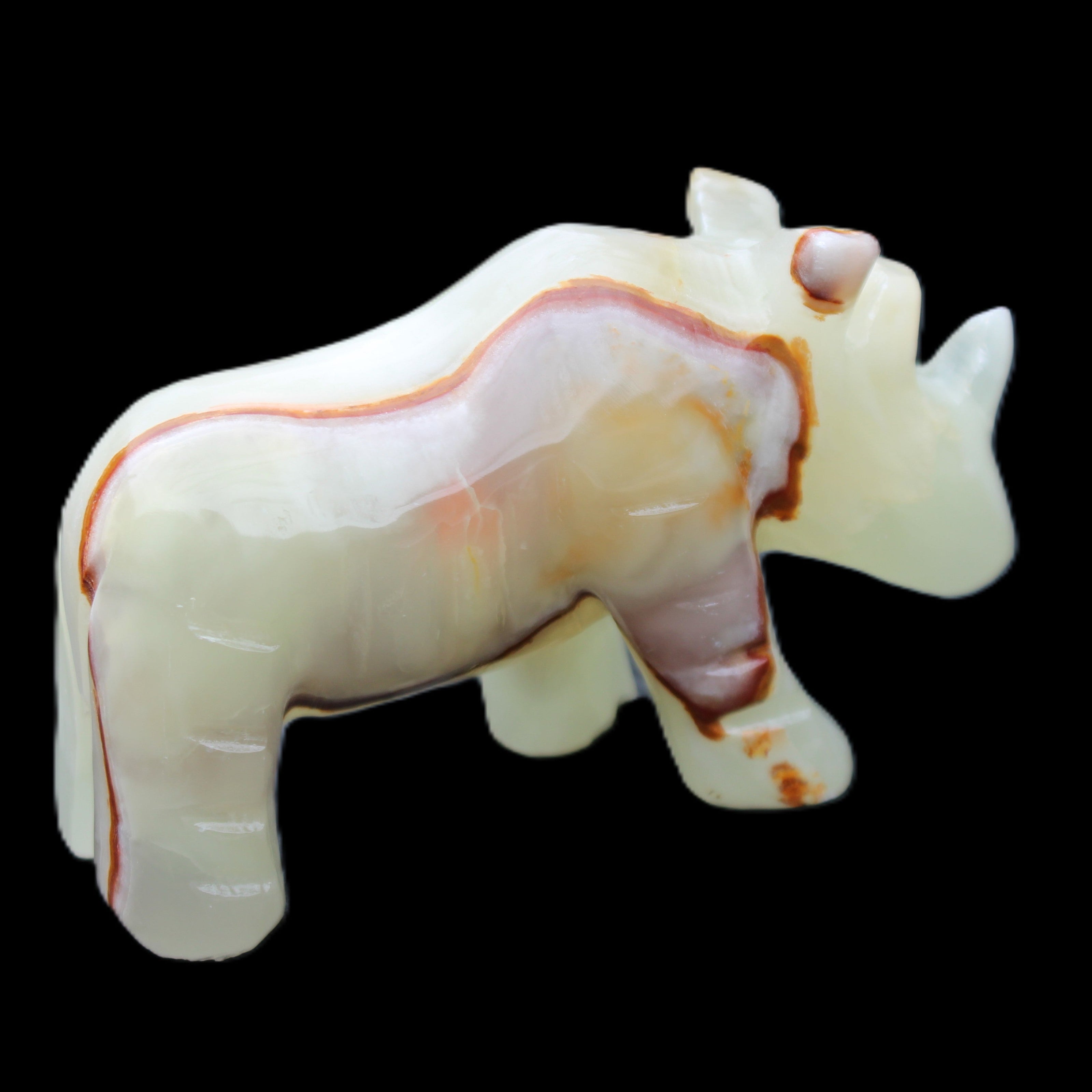 Afghan Jade hand-carved Rhino 98*29*58mm 246g in sunlight - Rocks and Things Store