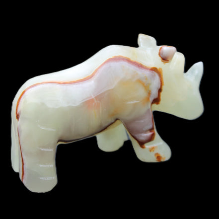Afghan Jade hand-carved Rhino 98*29*58mm 246g in sunlight - Rocks and Things Store