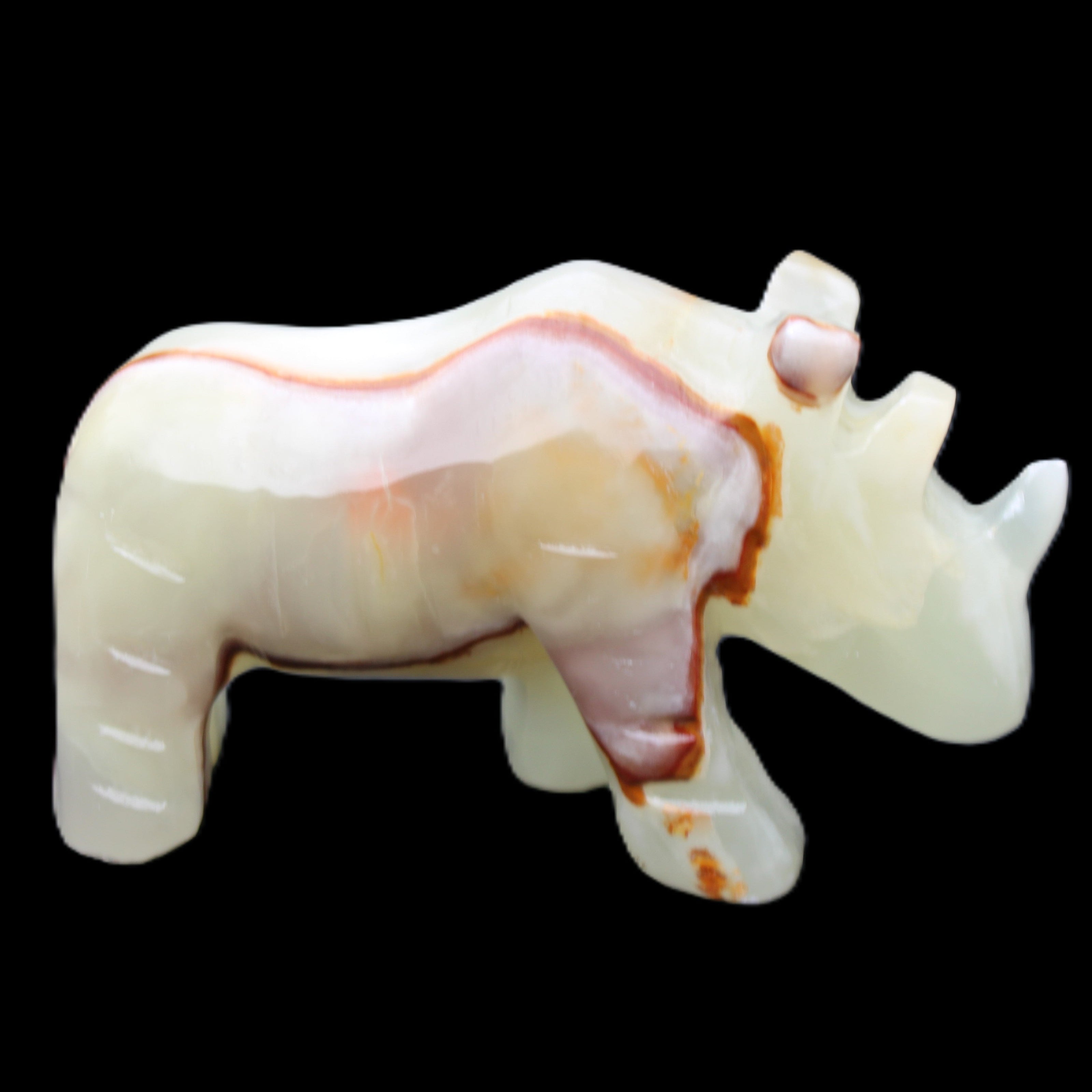 Afghan Jade hand-carved Rhino 98*29*58mm 246g in sunlight - Rocks and Things Store