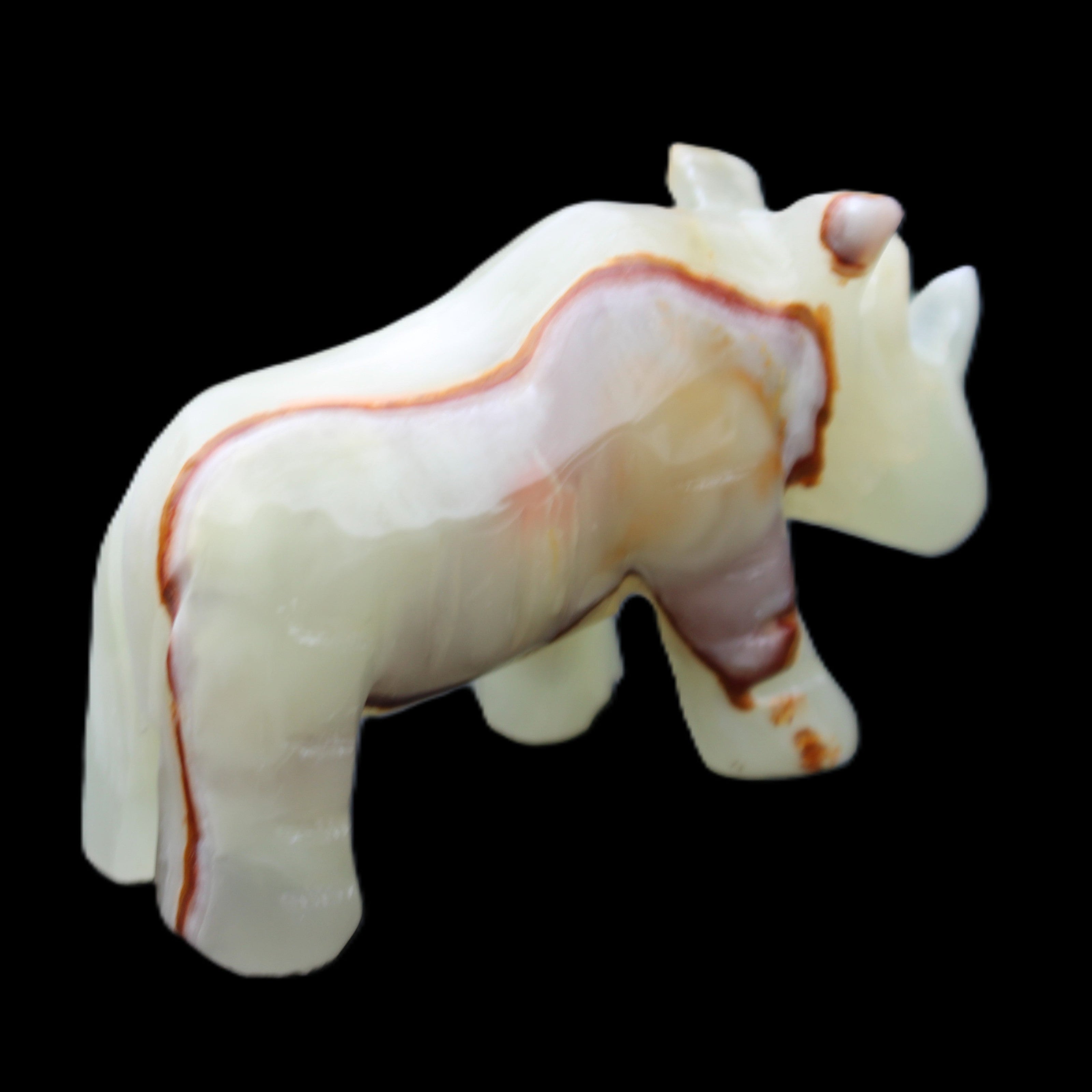 Afghan Jade hand-carved Rhino 98*29*58mm 246g in sunlight - Rocks and Things Store