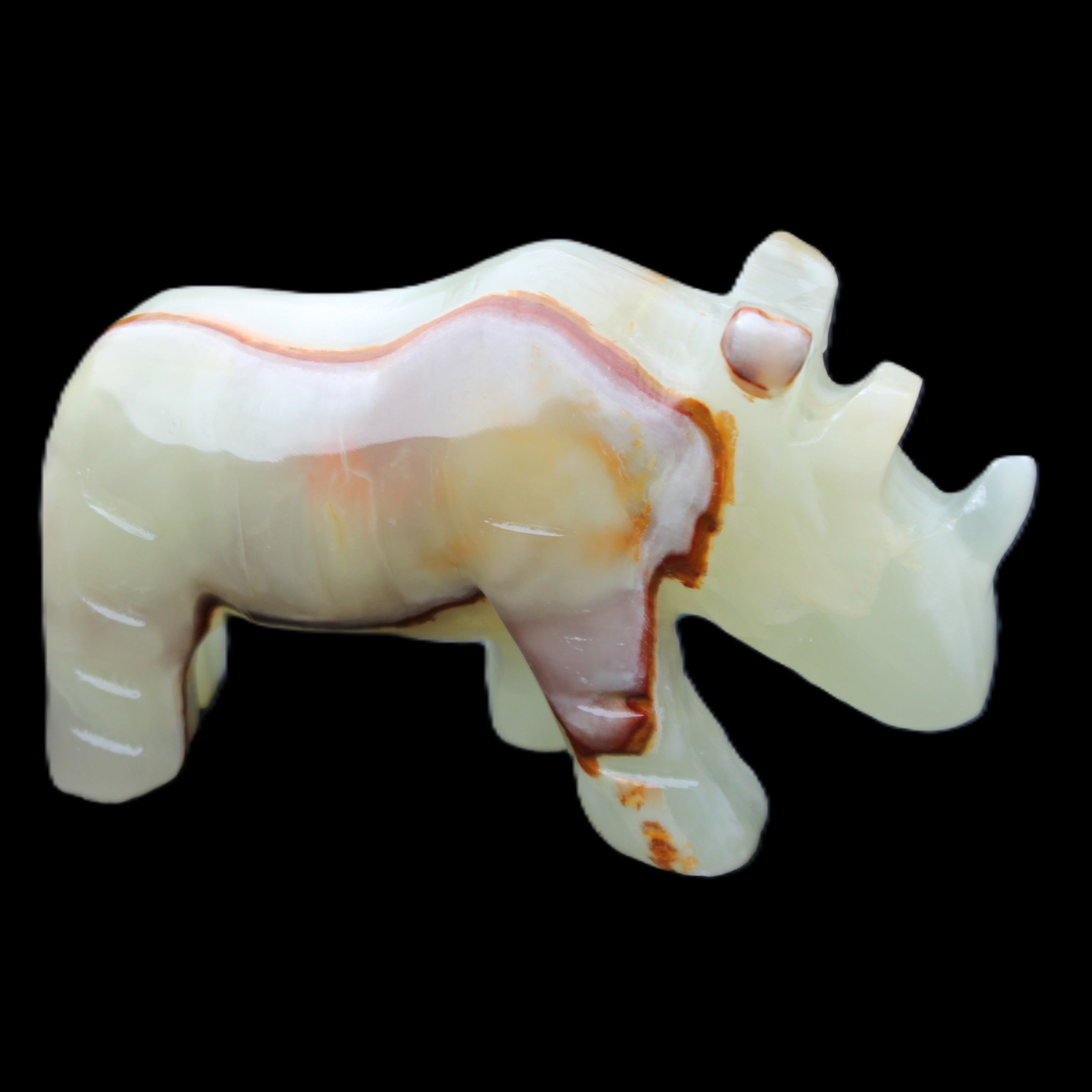 Afghan Jade hand-carved Rhino 98*29*58mm 246g in sunlight - Rocks and Things Store
