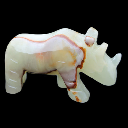 Afghan Jade hand-carved Rhino 98*29*58mm 246g in sunlight - Rocks and Things Store