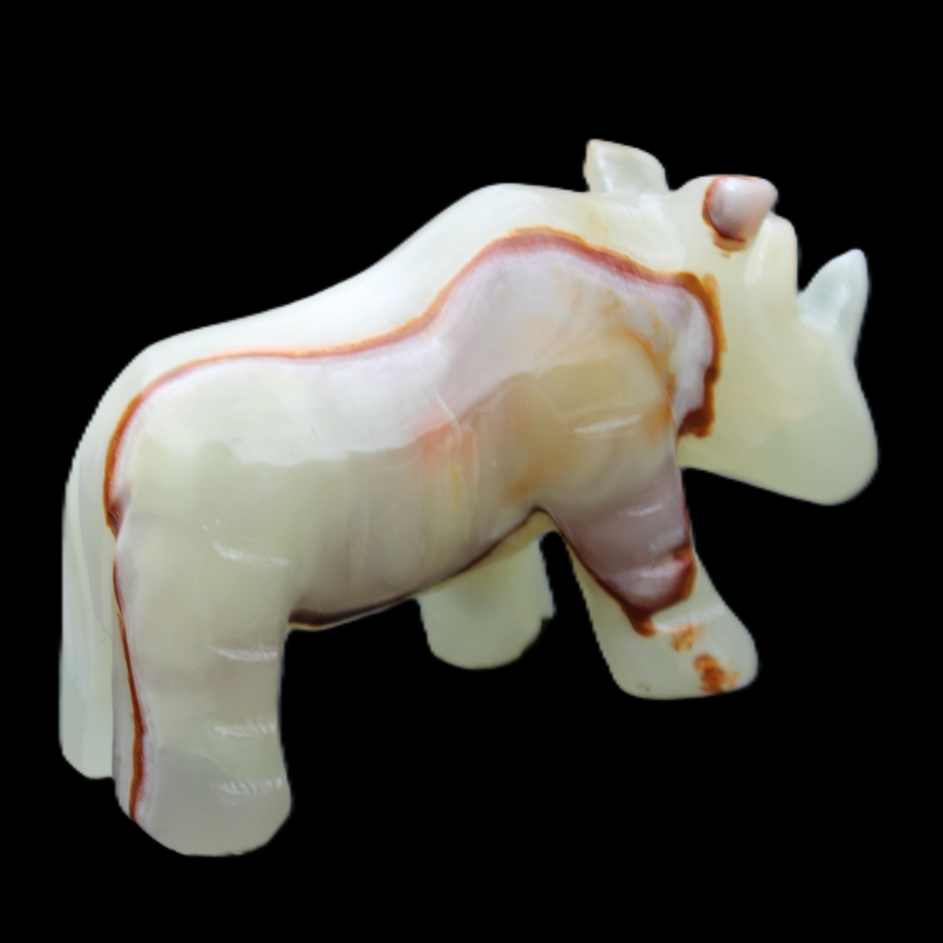 Afghan Jade hand-carved Rhino 98*29*58mm 246g in sunlight - Rocks and Things Store