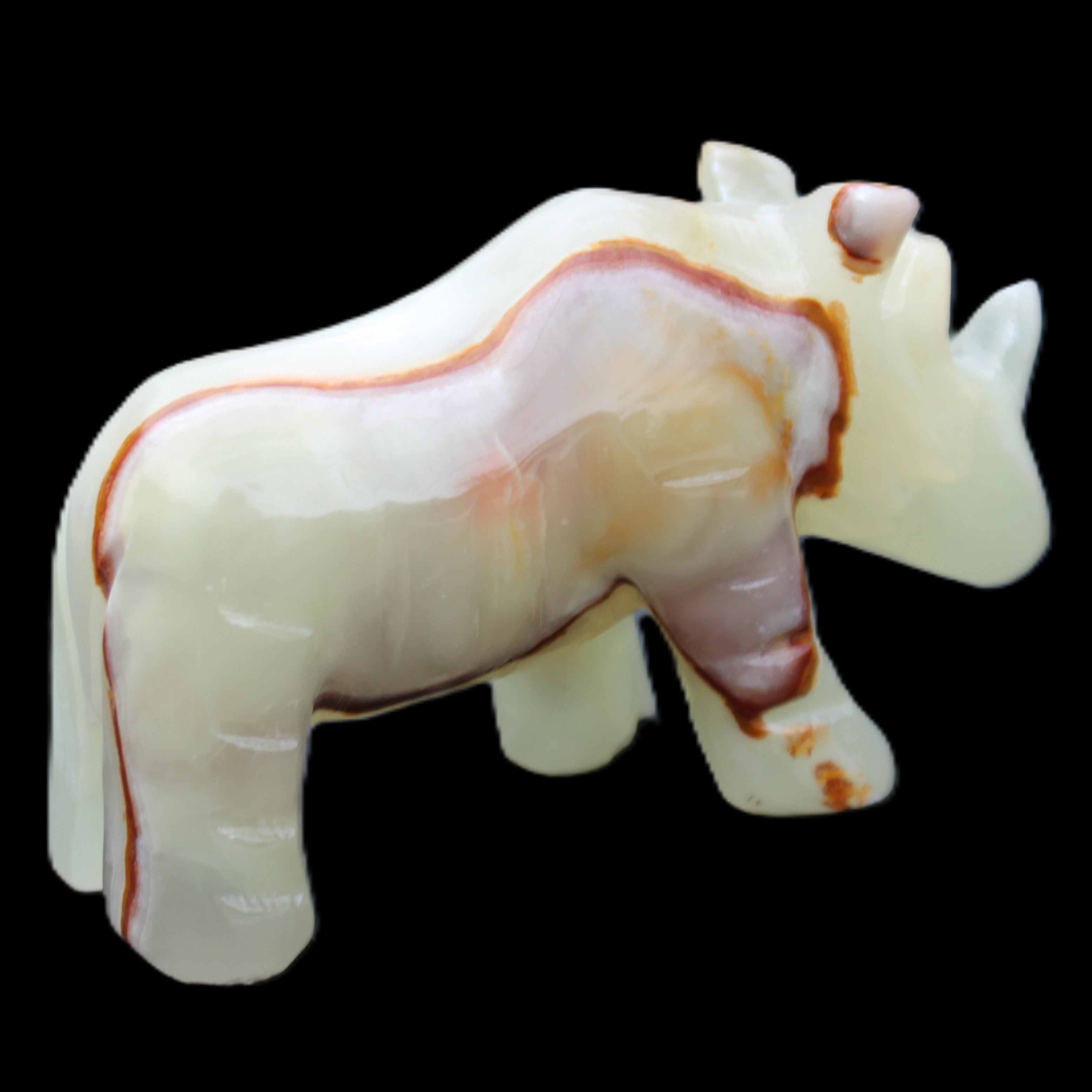 Afghan Jade hand-carved Rhino 98*29*58mm 246g in sunlight - Rocks and Things Store