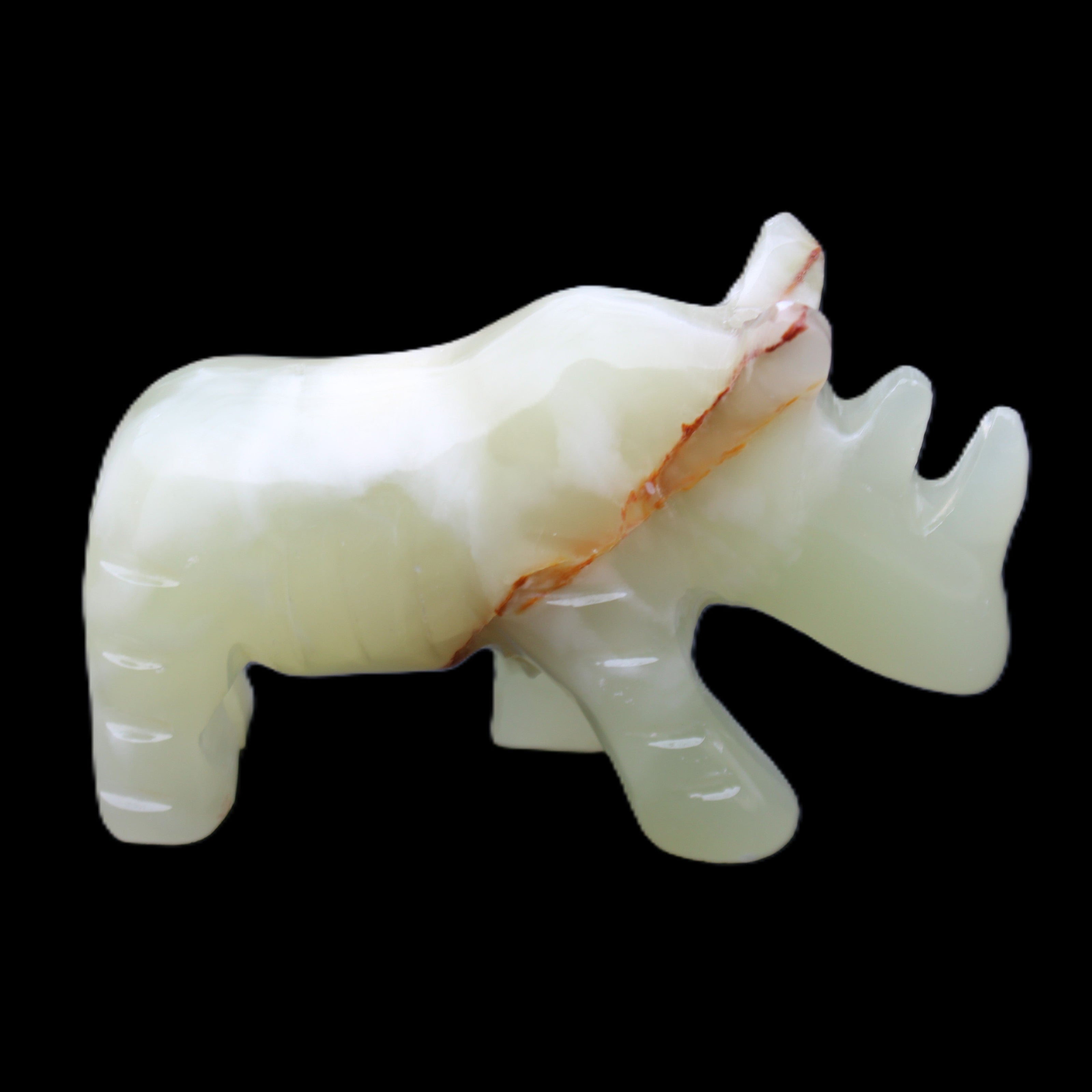 Afghan Jade hand-carved Rhino 105*30*64mm 250g in sunlight - Rocks and Things Store