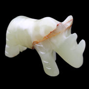 Afghan Jade hand-carved Rhino 105*30*64mm 250g in sunlight - Rocks and Things Store