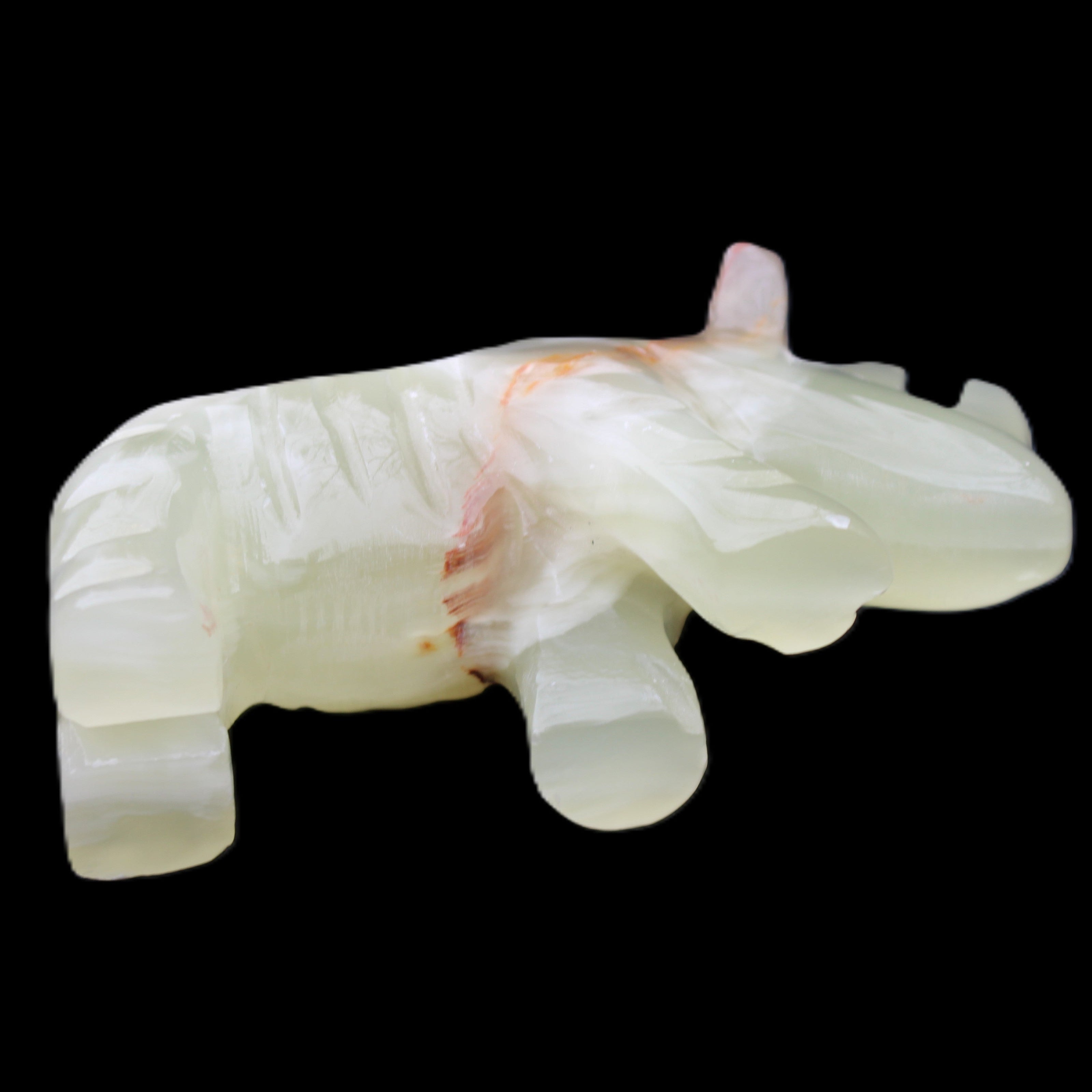 Afghan Jade hand-carved Rhino 105*30*64mm 250g in sunlight - Rocks and Things Store