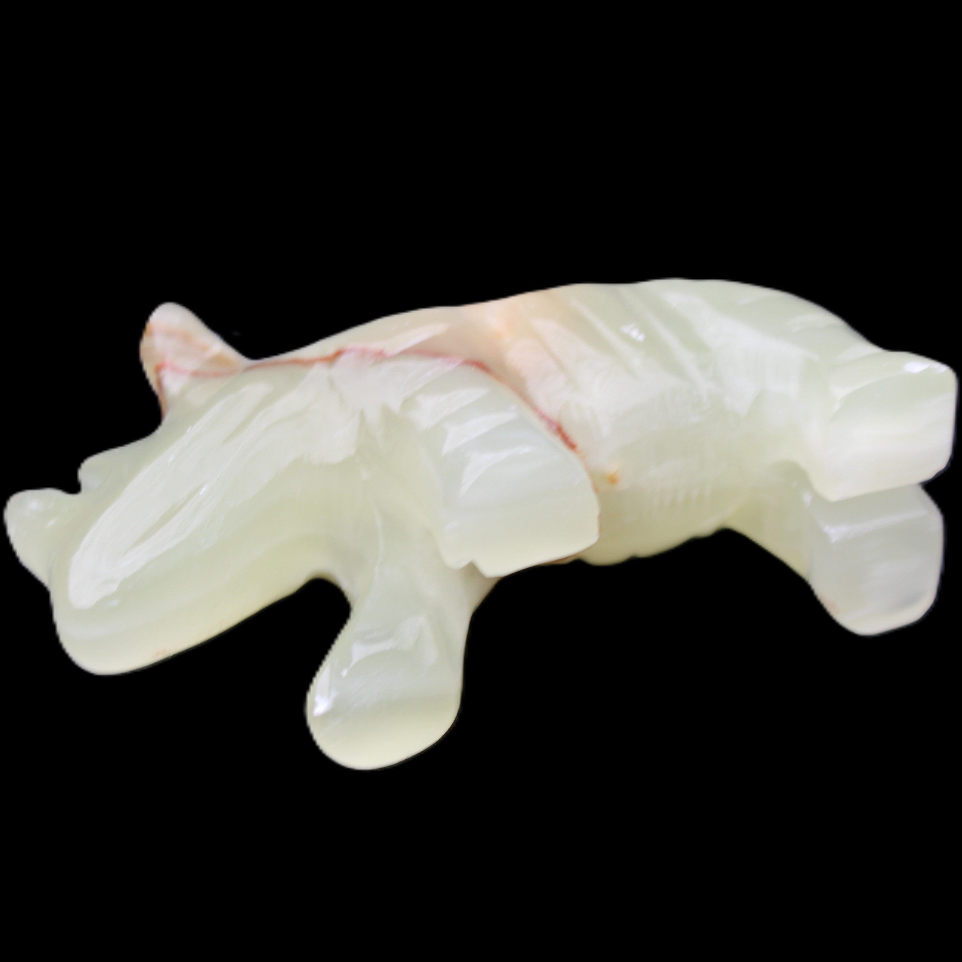 Afghan Jade hand-carved Rhino 105*30*64mm 250g in sunlight - Rocks and Things Store