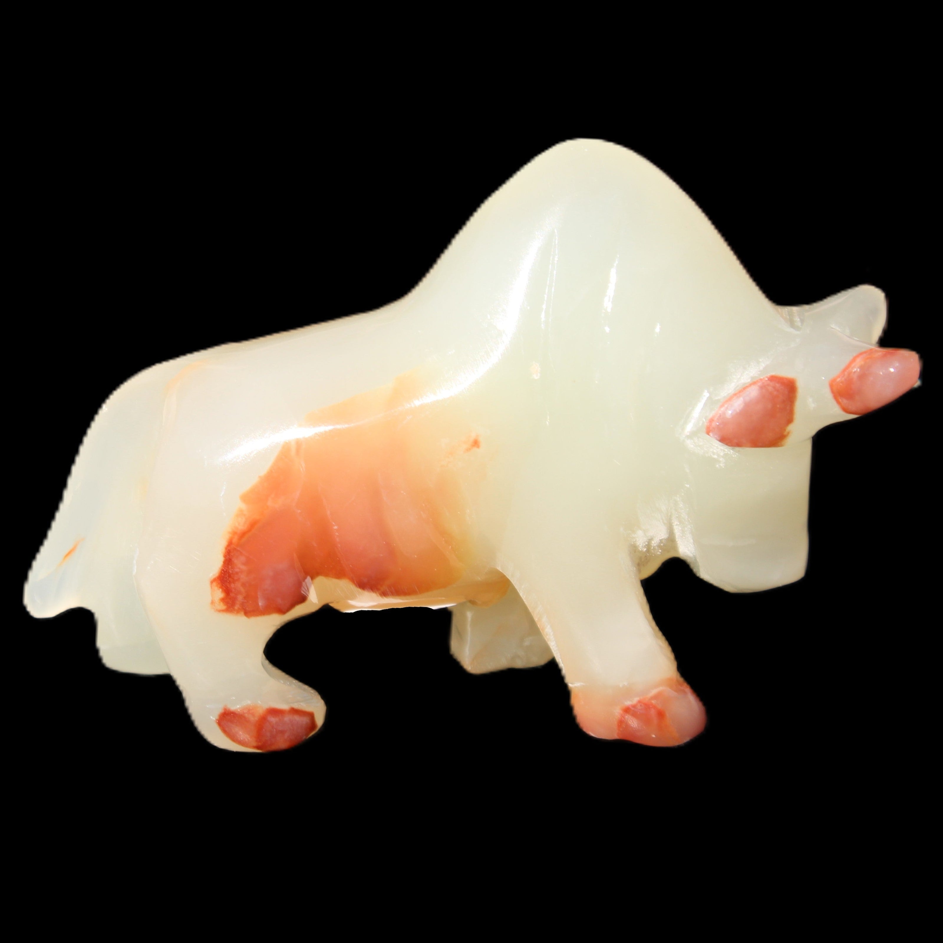 Afghan Jade hand-carved Bull 106*30*70mm 230g in sunlight - Rocks and Things Store