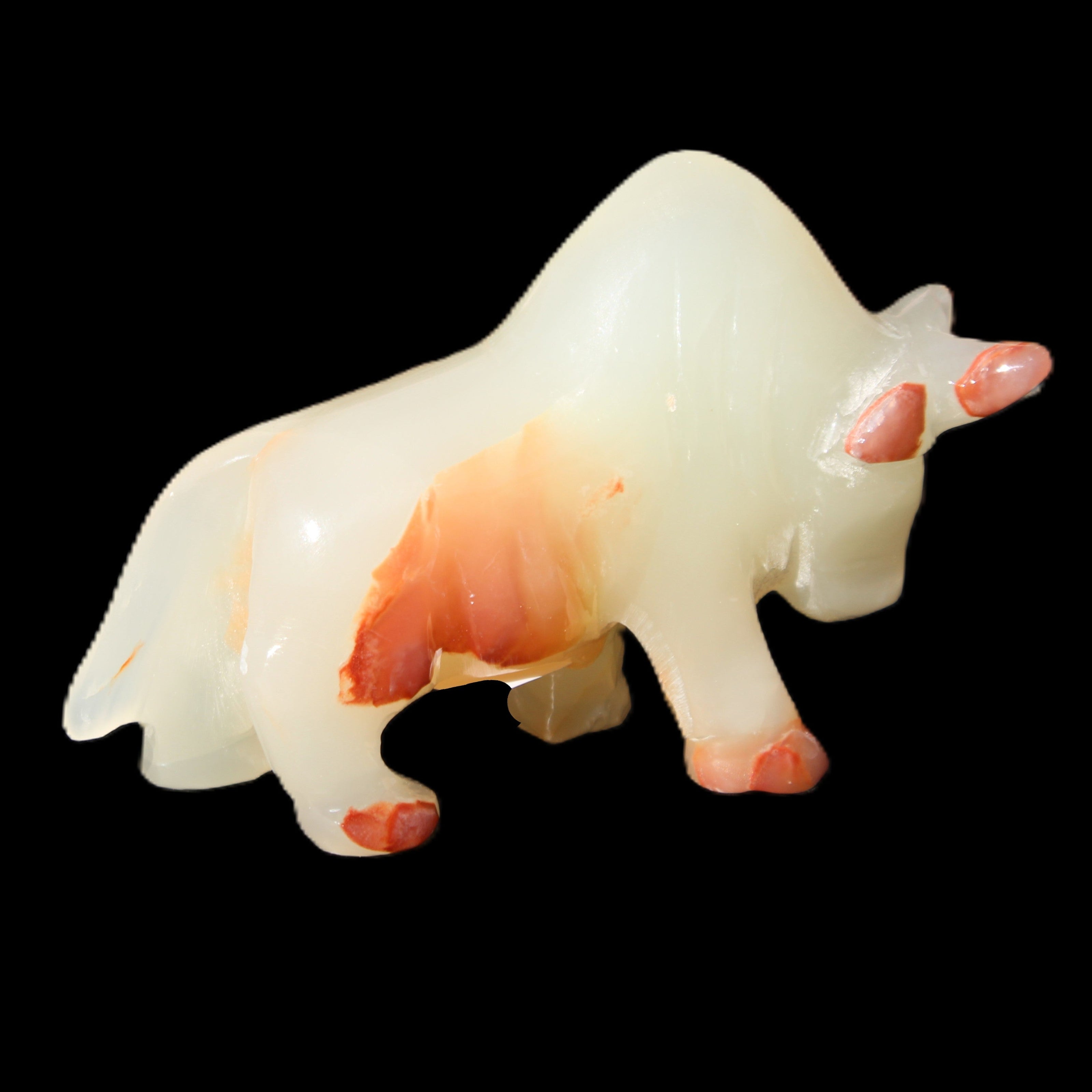 Afghan Jade hand-carved Bull 106*30*70mm 230g in sunlight - Rocks and Things Store