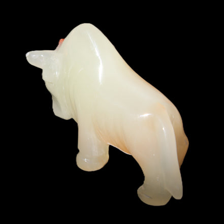 Afghan Jade hand-carved Bull 106*30*70mm 230g in sunlight - Rocks and Things Store