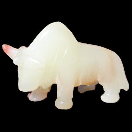 Afghan Jade hand-carved Bull 106*30*70mm 230g in sunlight - Rocks and Things Store