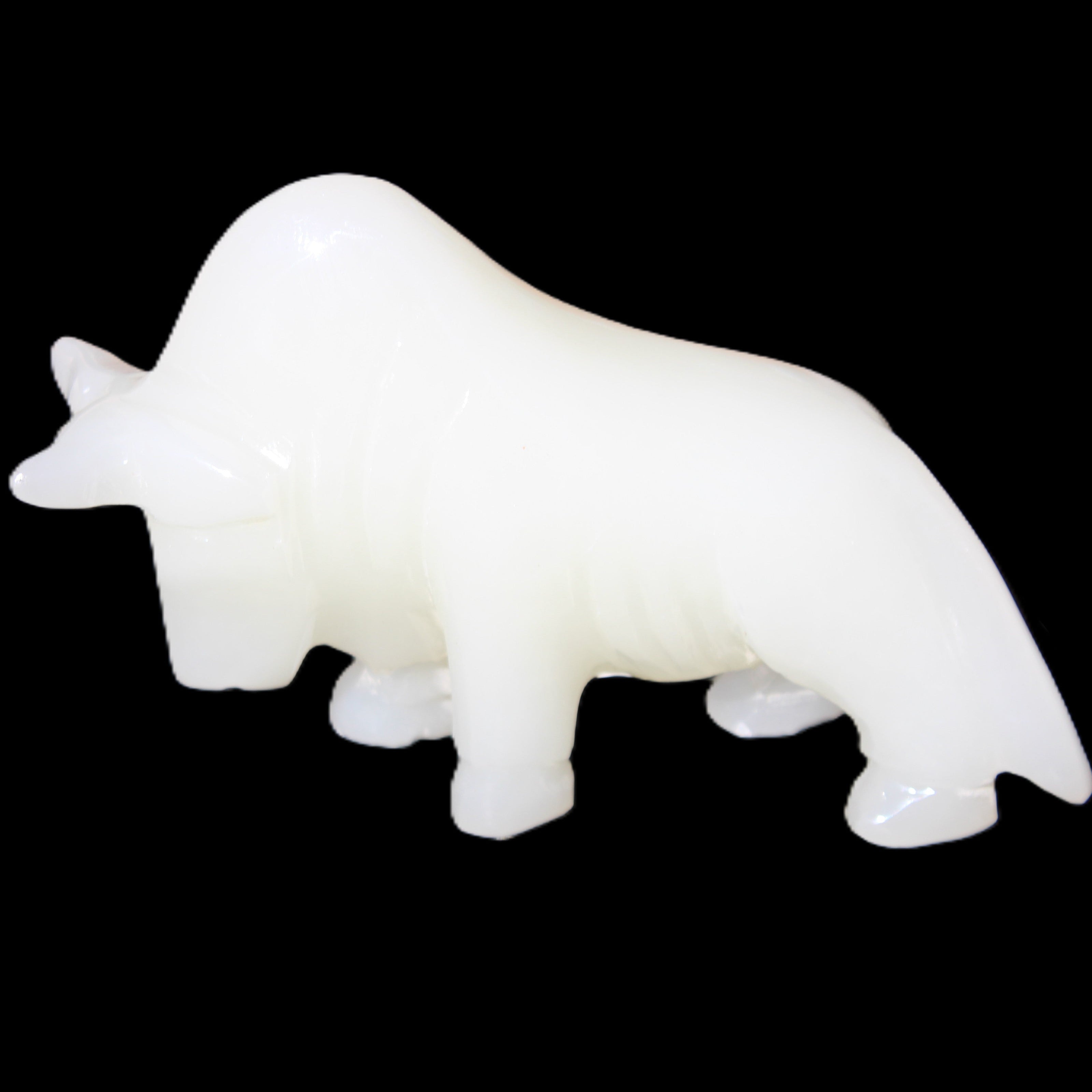 Afghan Jade hand-carved Bull 118*34*72mm 250g in sunlight - Rocks and Things Store