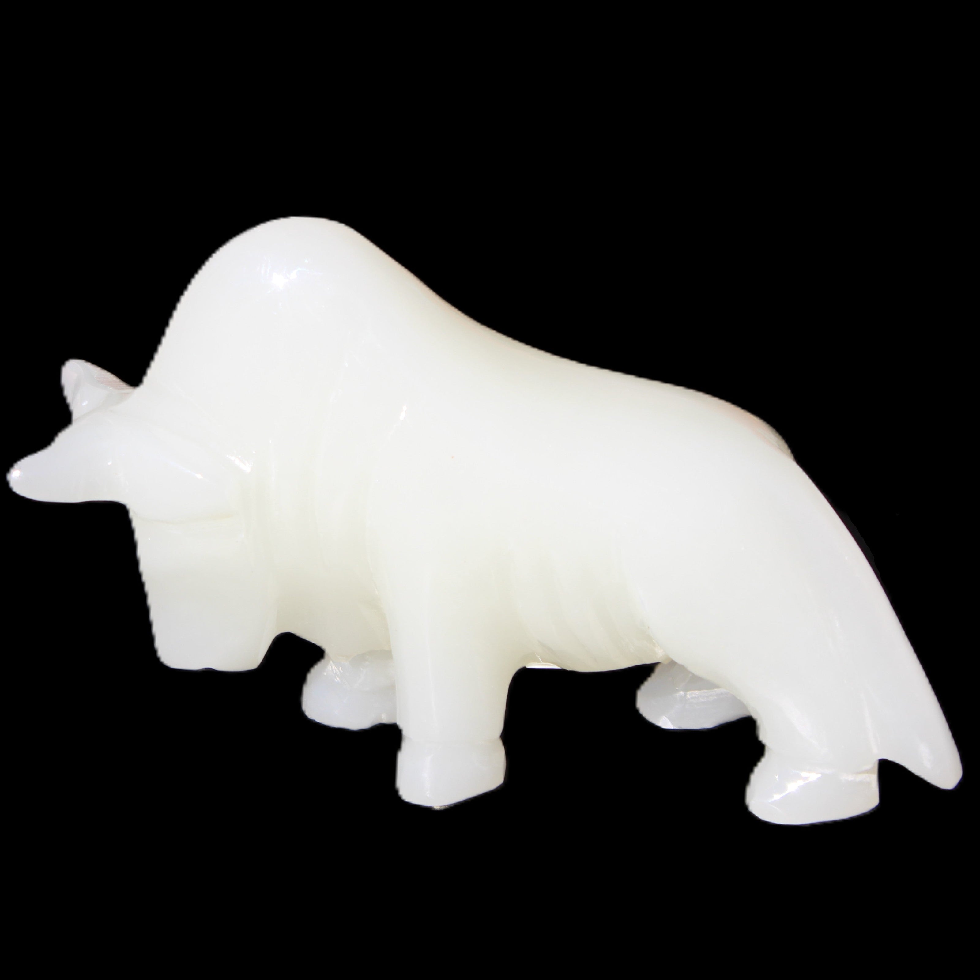 Afghan Jade hand-carved Bull 118*34*72mm 250g in sunlight - Rocks and Things Store