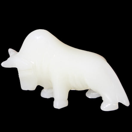 Afghan Jade hand-carved Bull 118*34*72mm 250g in sunlight - Rocks and Things Store