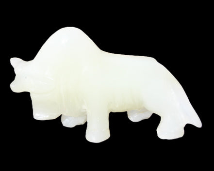Afghan Jade hand-carved Bull 113*35*71mm 253g in sunlight - Rocks and Things Store