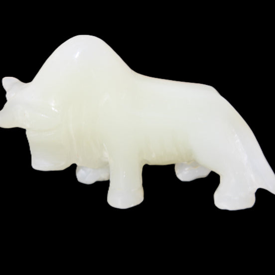 Afghan Jade hand-carved Bull 113*35*71mm 253g in sunlight - Rocks and Things Store