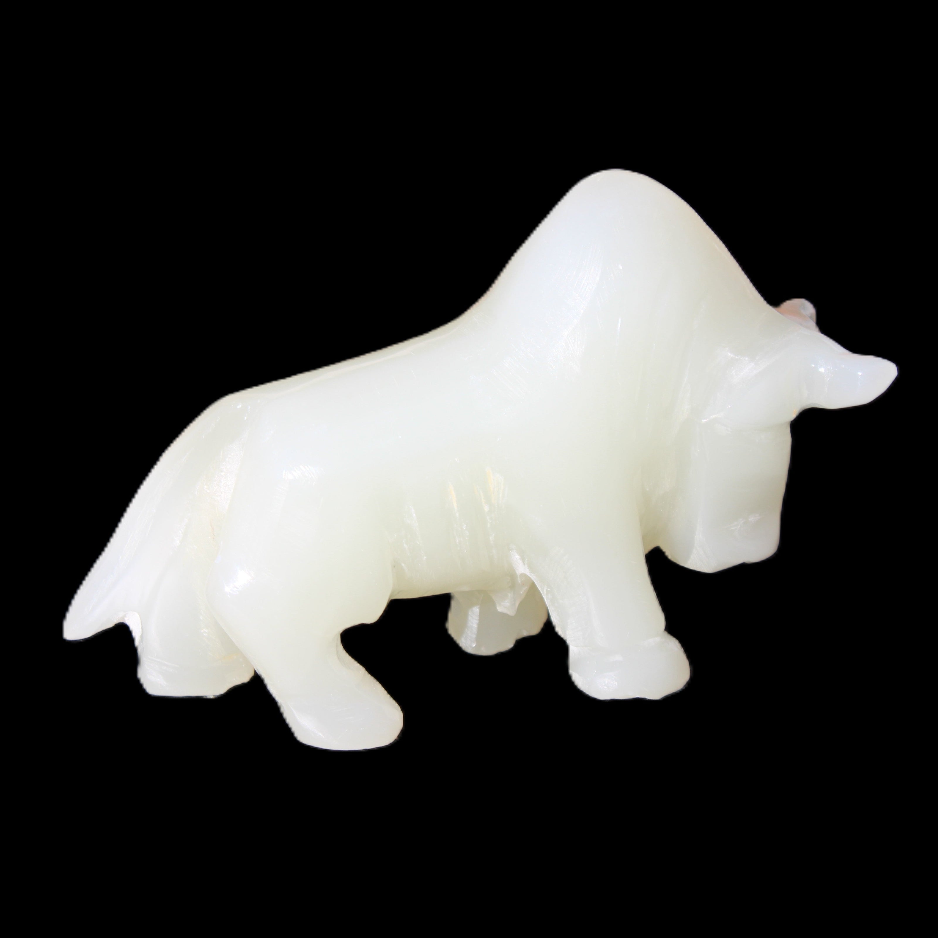 Afghan Jade hand-carved Bull 113*35*71mm 253g in sunlight - Rocks and Things Store