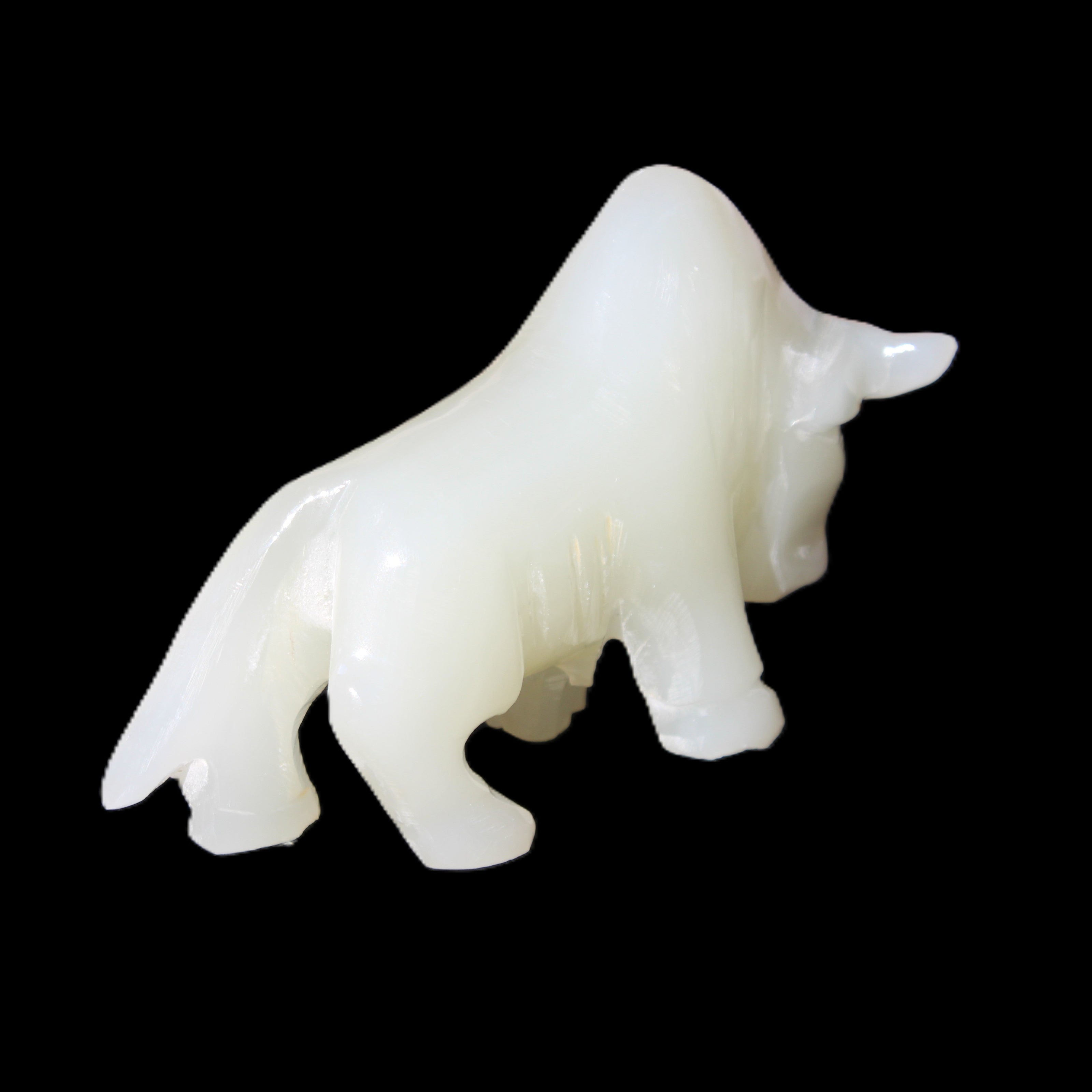 Afghan Jade hand-carved Bull 113*35*71mm 253g in sunlight - Rocks and Things Store