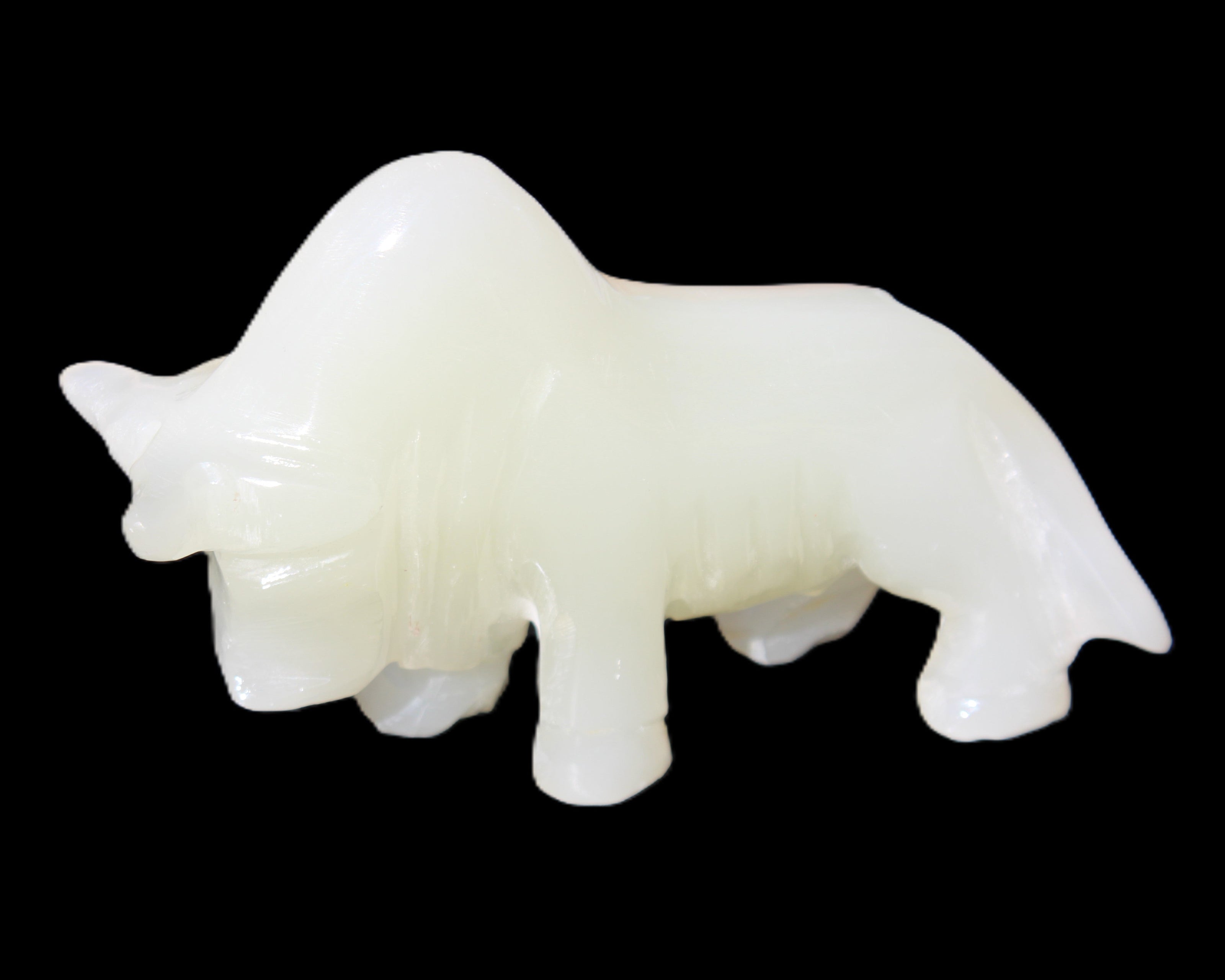 Afghan Jade hand-carved Bull 113*35*71mm 253g in sunlight - Rocks and Things Store