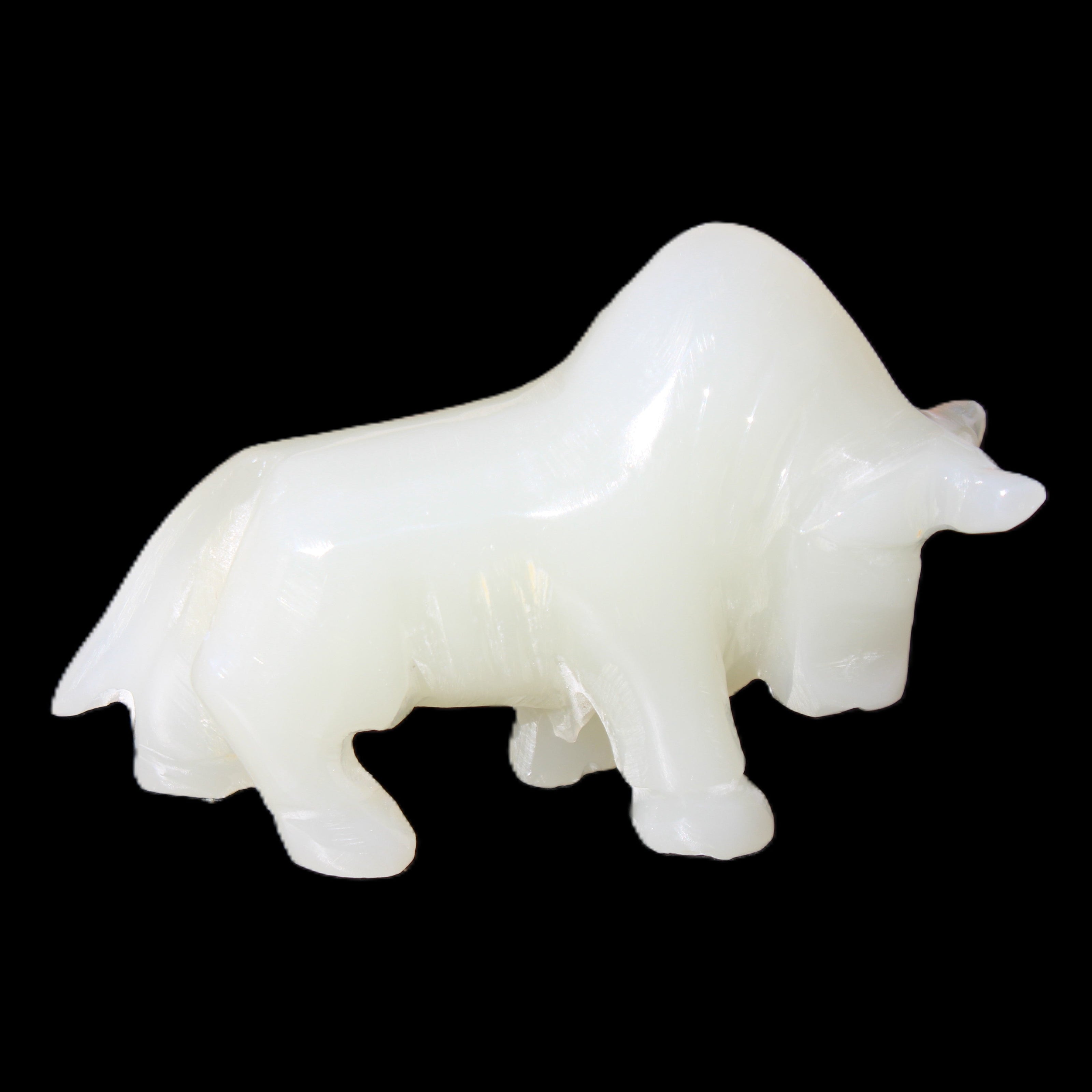 Afghan Jade hand-carved Bull 113*35*71mm 253g in sunlight - Rocks and Things Store