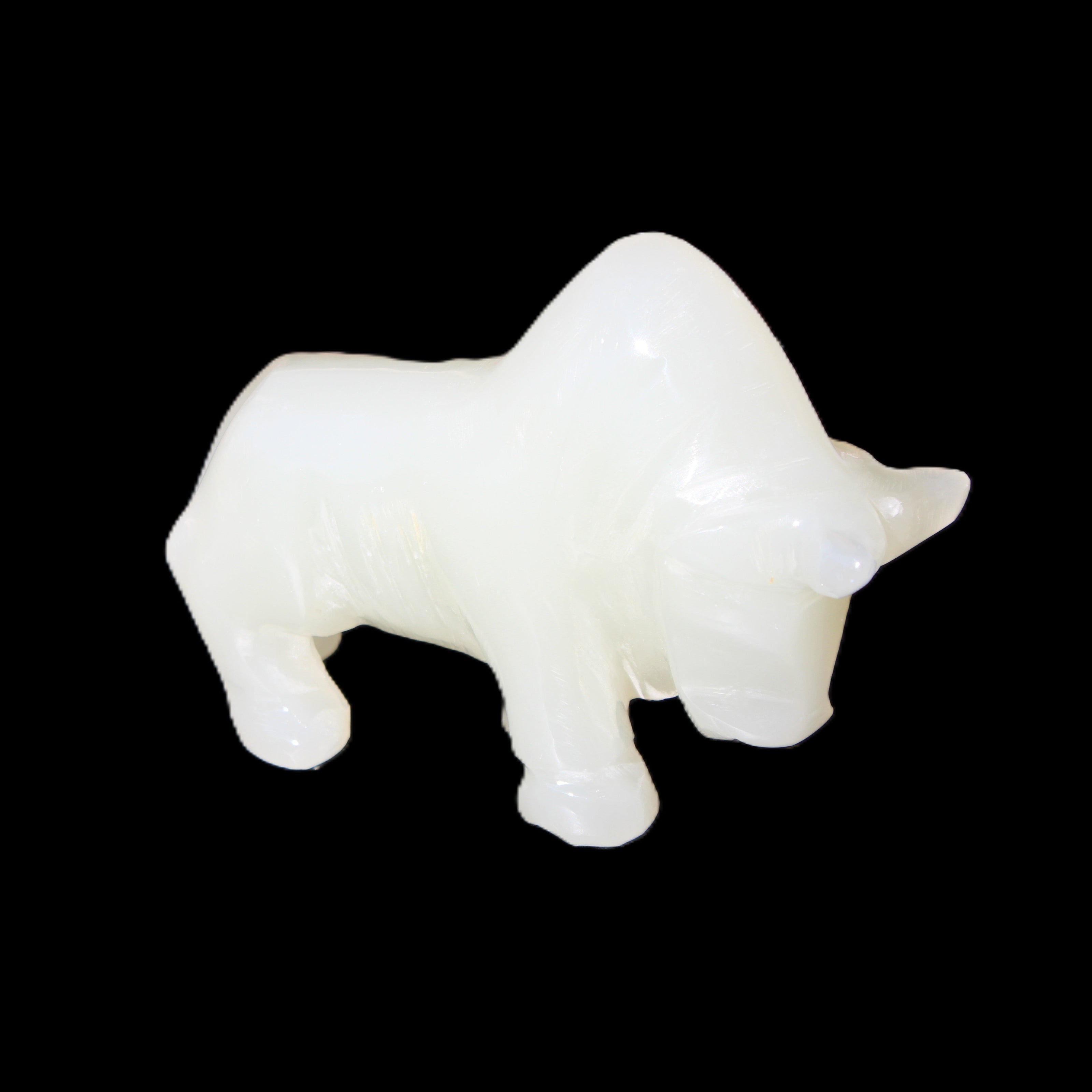Afghan Jade hand-carved Bull 113*35*71mm 253g in sunlight - Rocks and Things Store