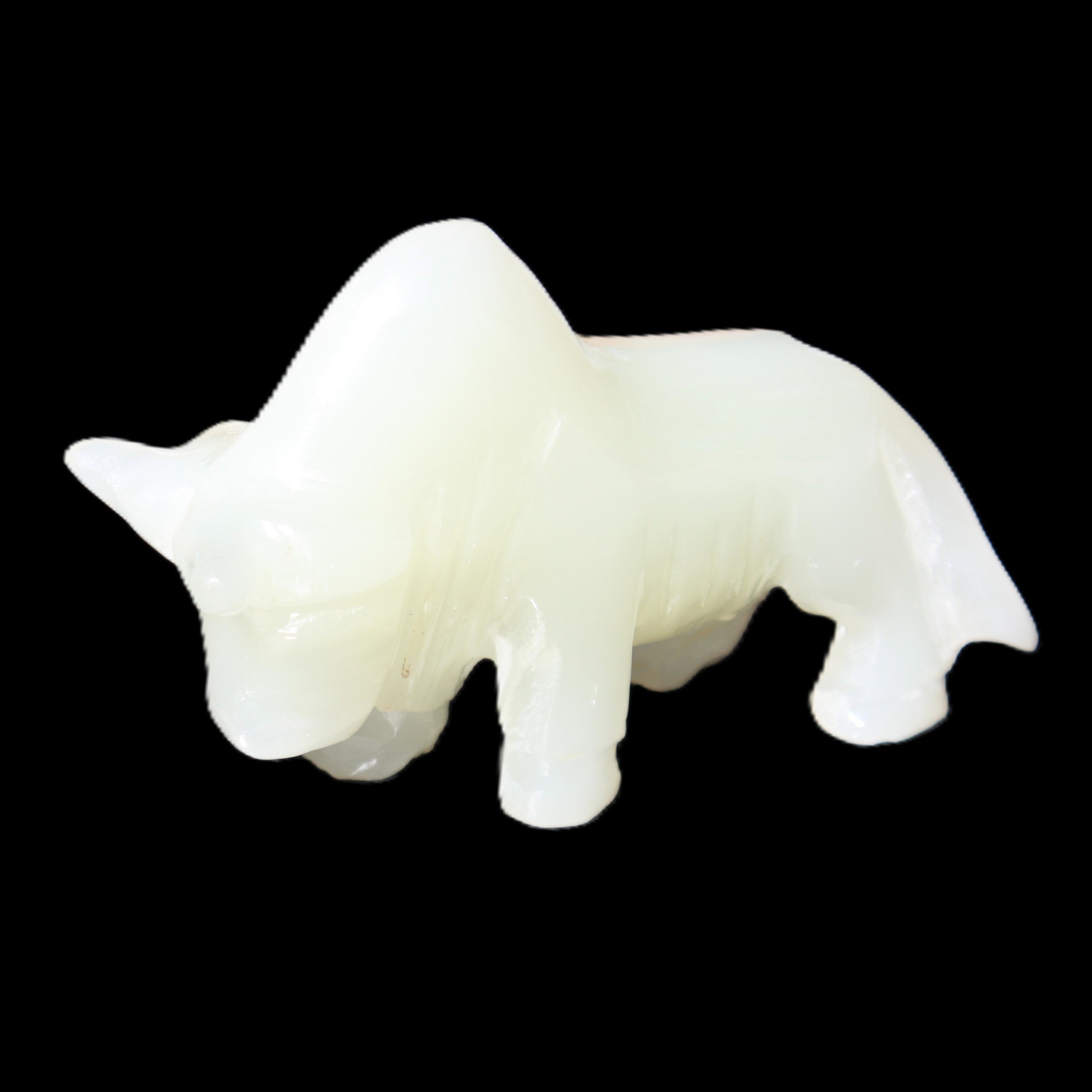 Afghan Jade hand-carved Bull 113*35*71mm 253g in sunlight - Rocks and Things Store