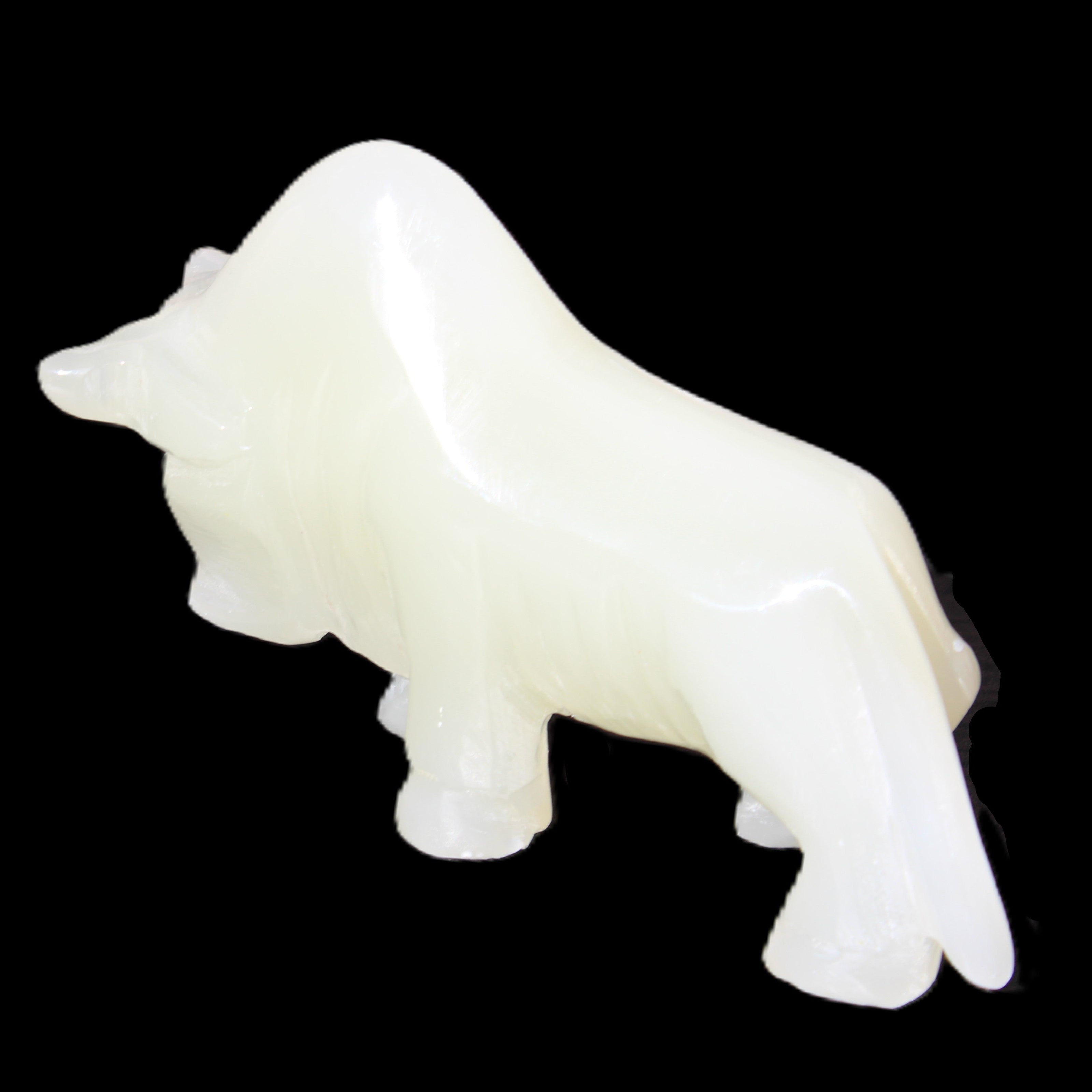 Afghan Jade hand-carved Bull 113*35*71mm 253g in sunlight - Rocks and Things Store