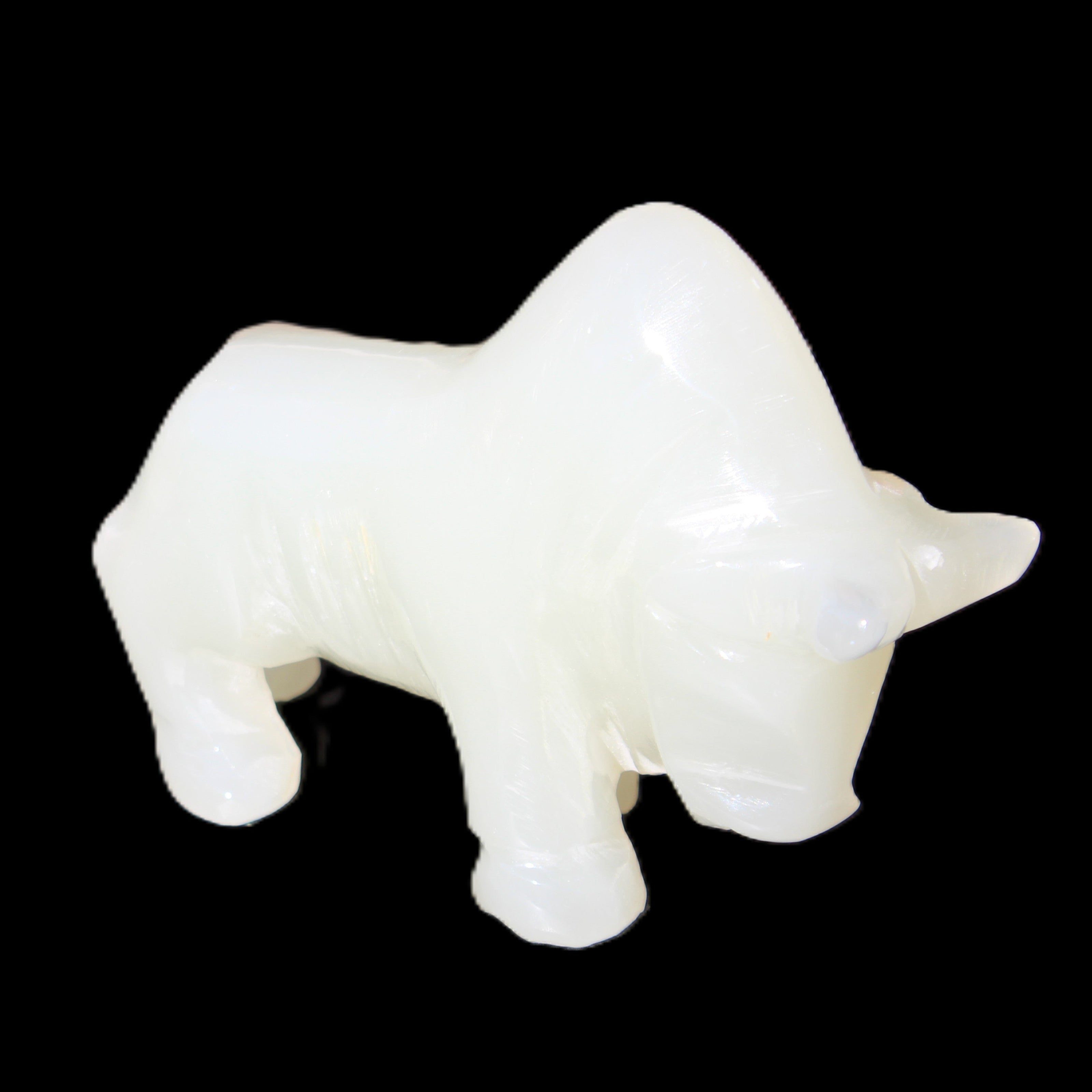 Afghan Jade hand-carved Bull 113*35*71mm 253g in sunlight - Rocks and Things Store